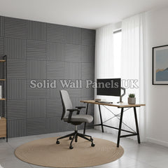 Square Acoustic Wood Wall Panels – Ash Grey | 12 Pieces 60x60cm | Solid Wall Panels UK