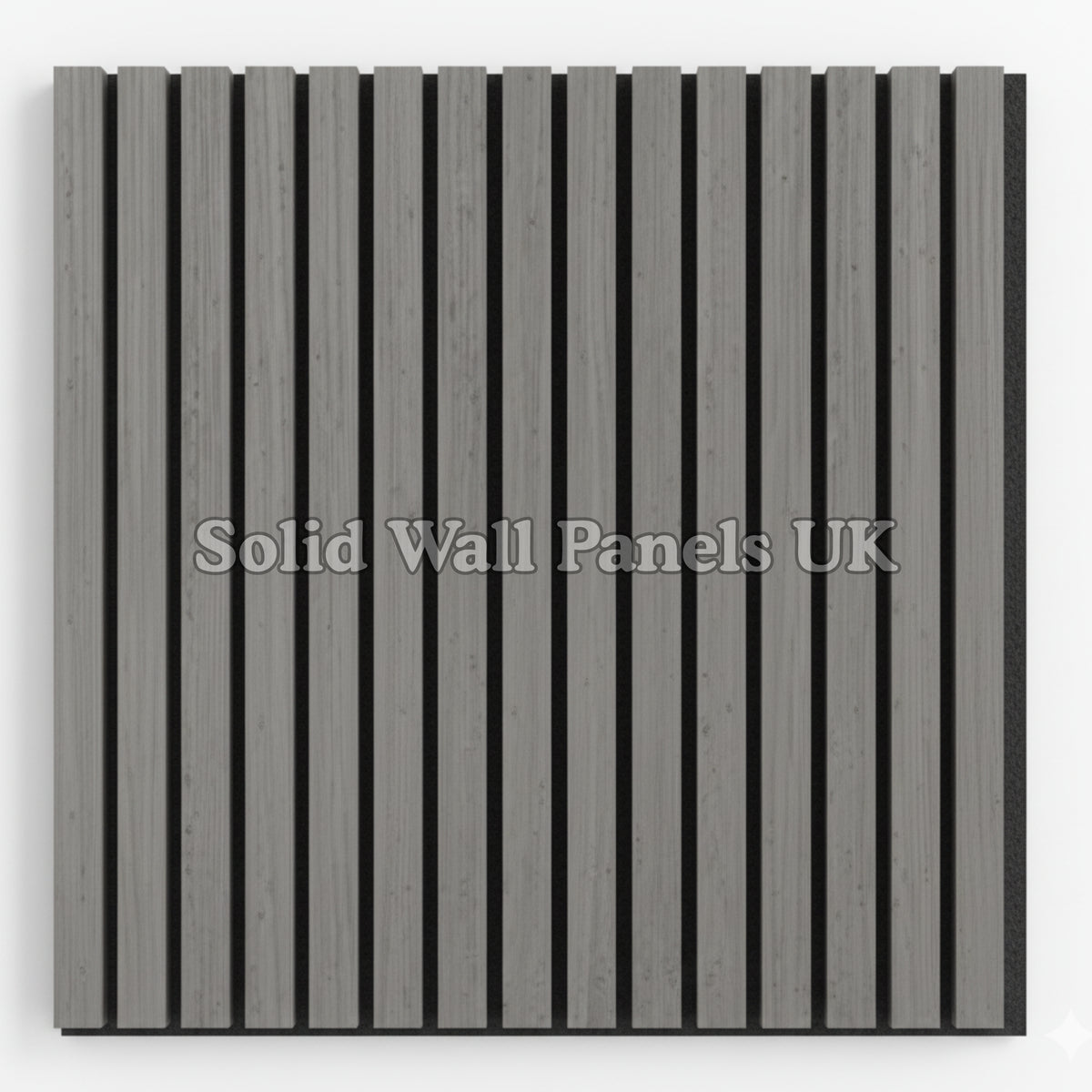 Square Acoustic Wood Wall Panels – Ash Grey | 12 Pieces 60x60cm | Solid Wall Panels UK