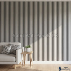Light Grey Slatted PVC Interior Wall Panels – Decorative Wood Effect Panelling 240cm (8 Panels per Pack)