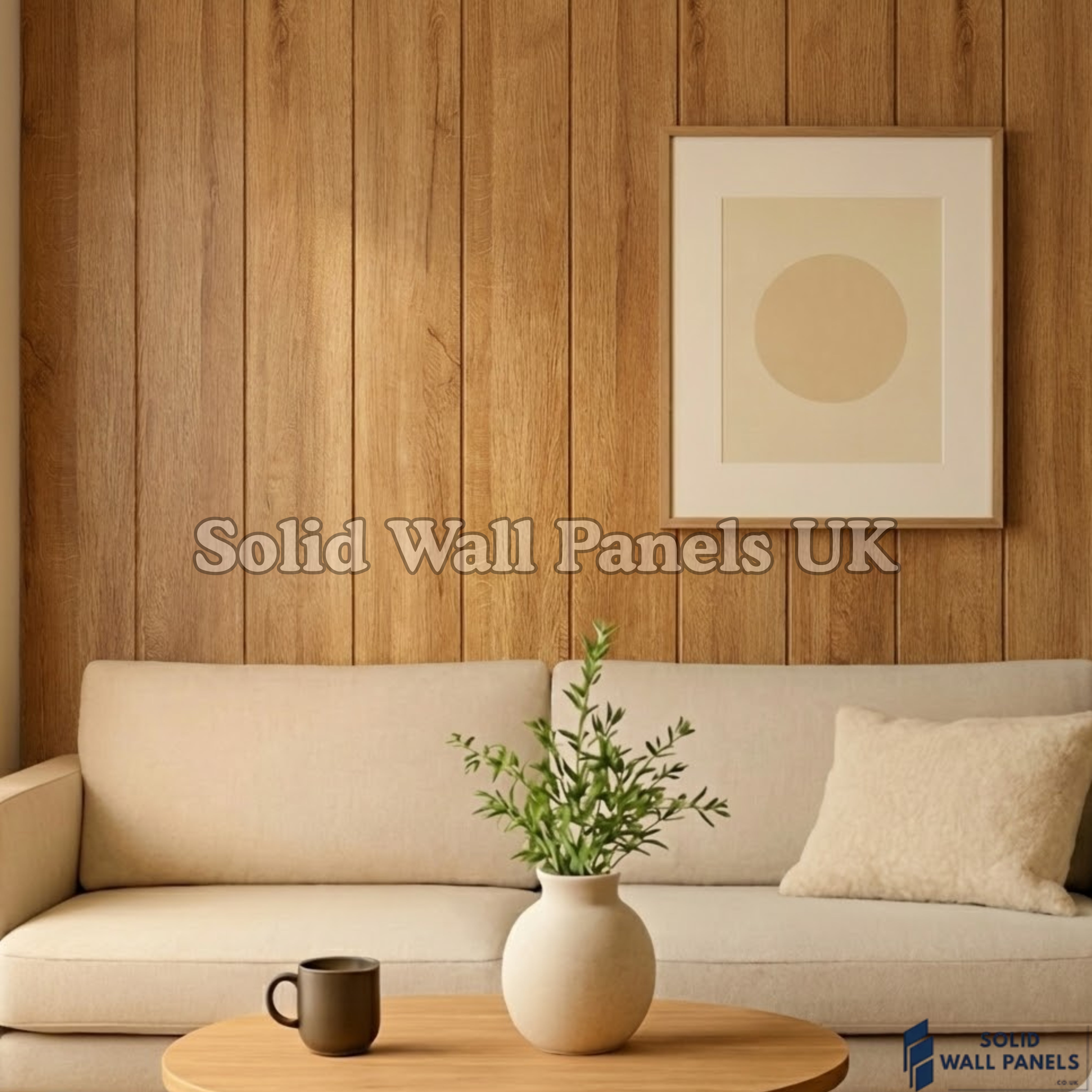 Light Oak WPC Wood Effect Flat Wall Panels - 235 × 40 cm (Pack of 5) | Solid Wall Panels UK