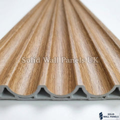 Light Oak Wave Style WPC Wall Panels – Modern Waterproof Wood Effect Cladding | Solid Wall Panels UK