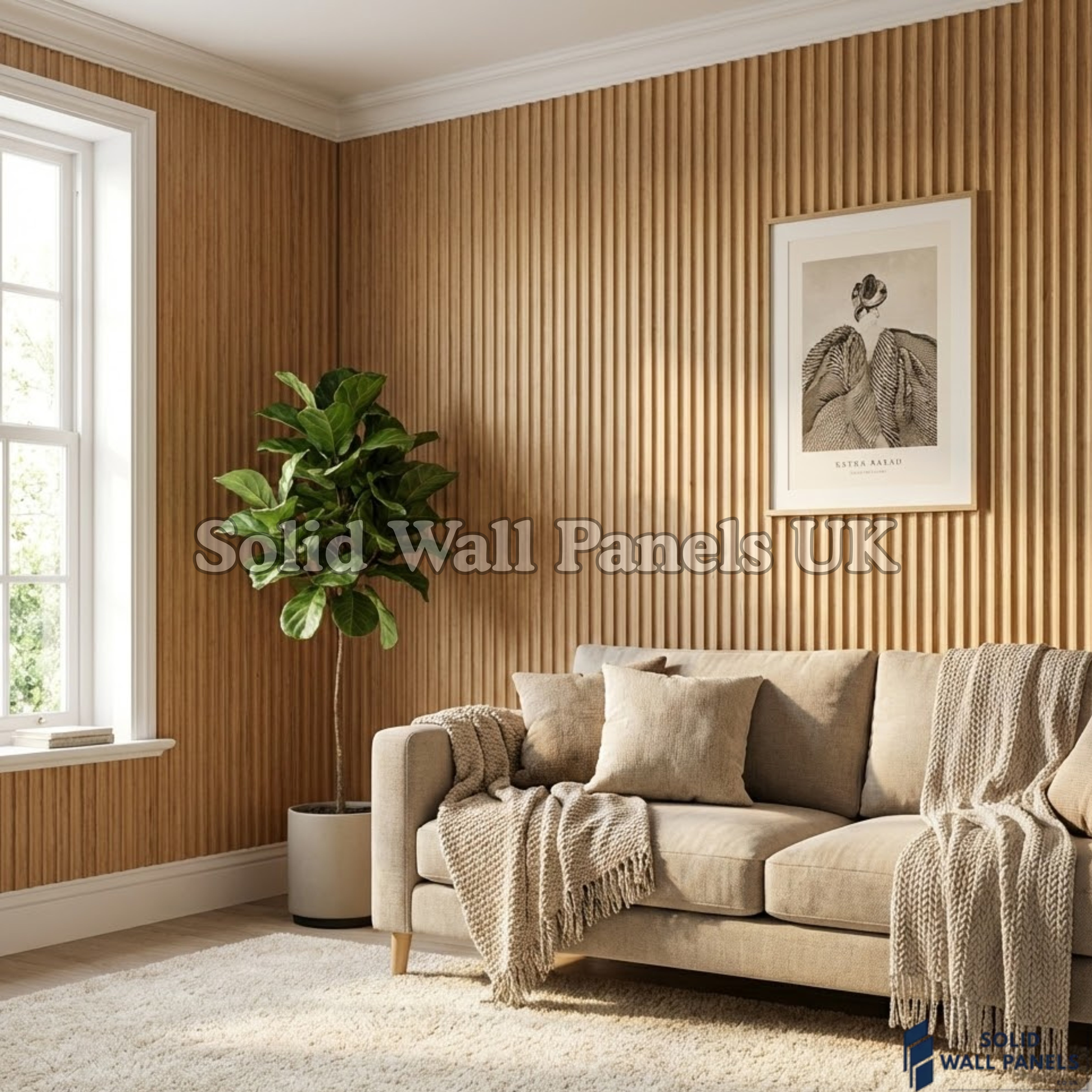 Light Oak Wave Style WPC Wall Panels – Modern Waterproof Wood Effect Cladding | Solid Wall Panels UK