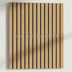 Square Acoustic Wood Wall Panels – Light Oak (60×60 cm, Set of 12) | Solid Wall Panels UK