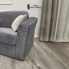 Lincoln Crushed Velvet 3 & 2 Seater Sofa With Scatter Back Cushions – Steel Grey