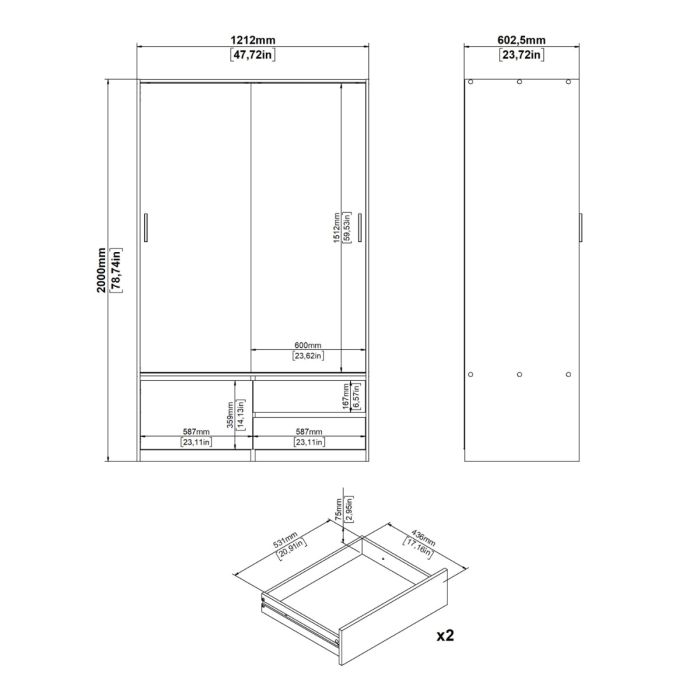 Dimensions of Line Wardrobe 