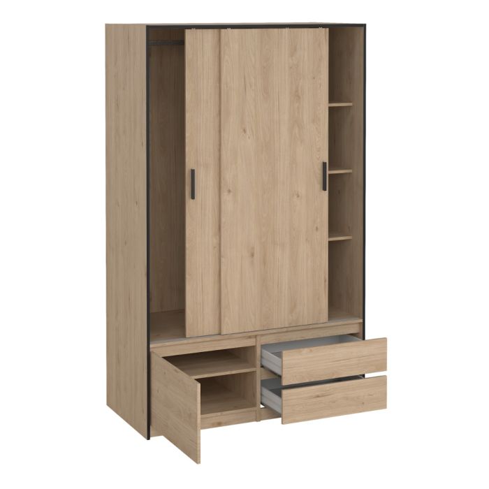Line Wardrobe with 2 Sliding Doors 1 Small Door and 2 bottom draws 