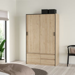 Line Oak Sliding Door Wardrobe