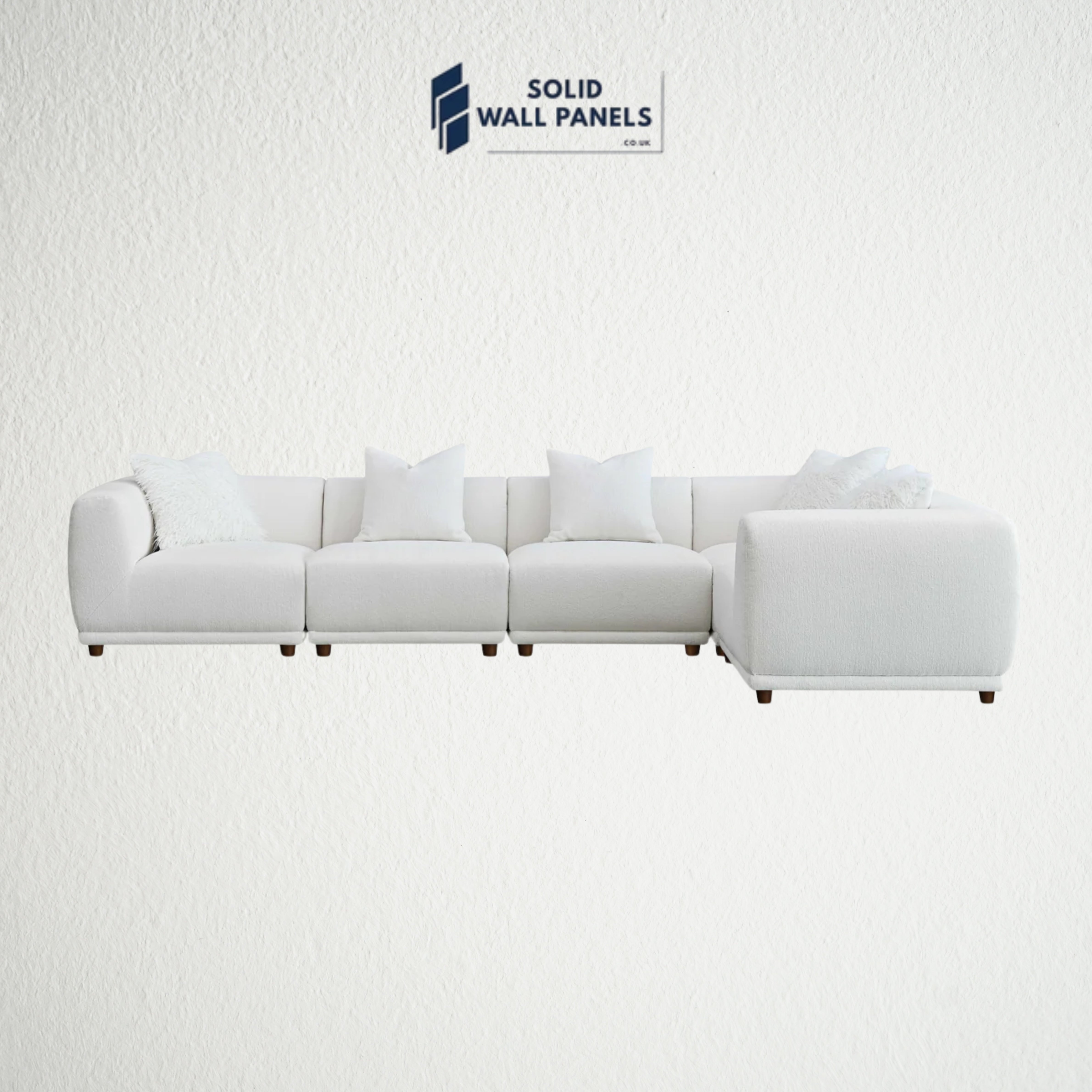 Lottie Modular Corner Sofa – Polar Boucle Fabric | 5-Seater Modular Design | Versatile, Luxury Comfort