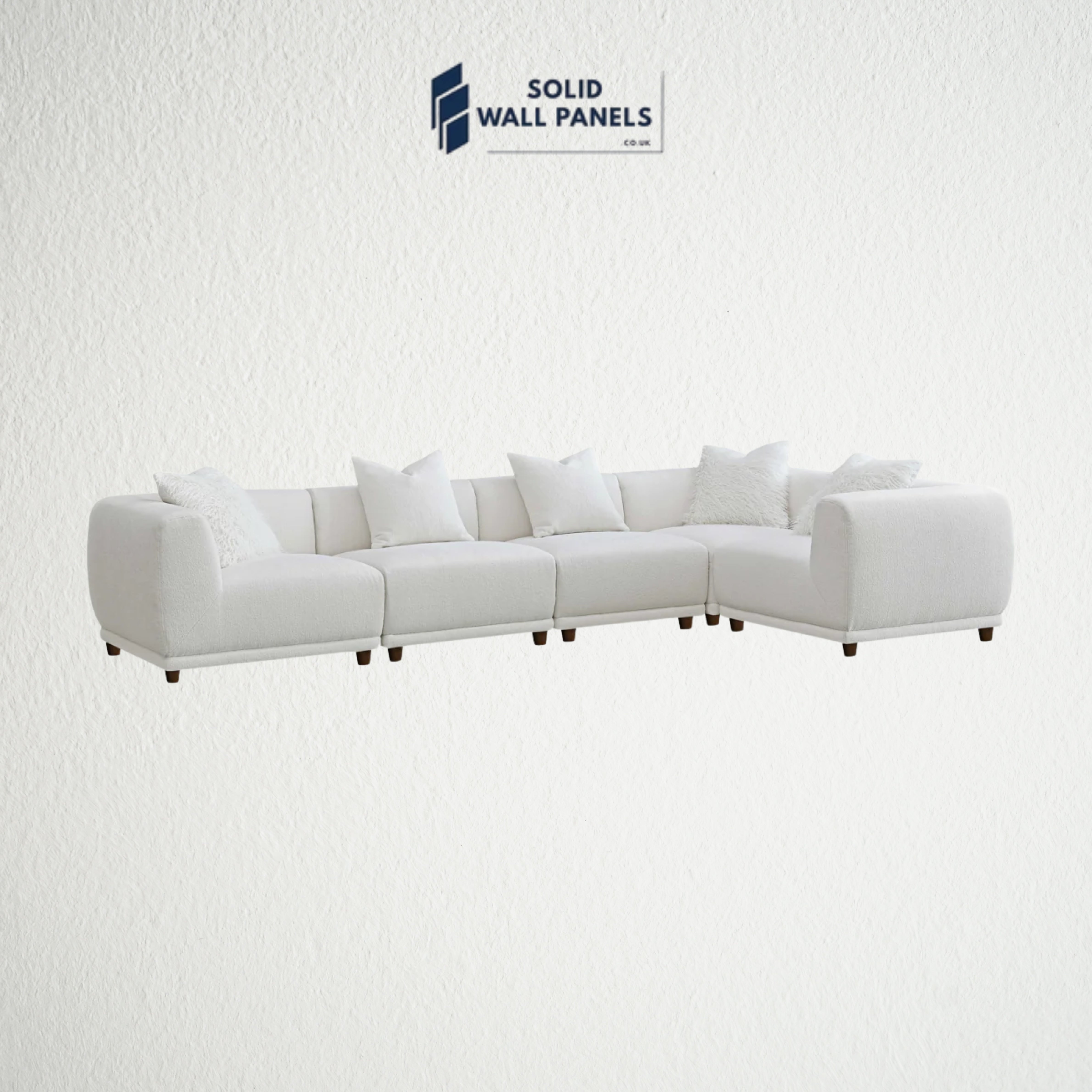 Lottie Modular Corner Sofa – Polar Boucle Fabric | 5-Seater Modular Design | Versatile, Luxury Comfort