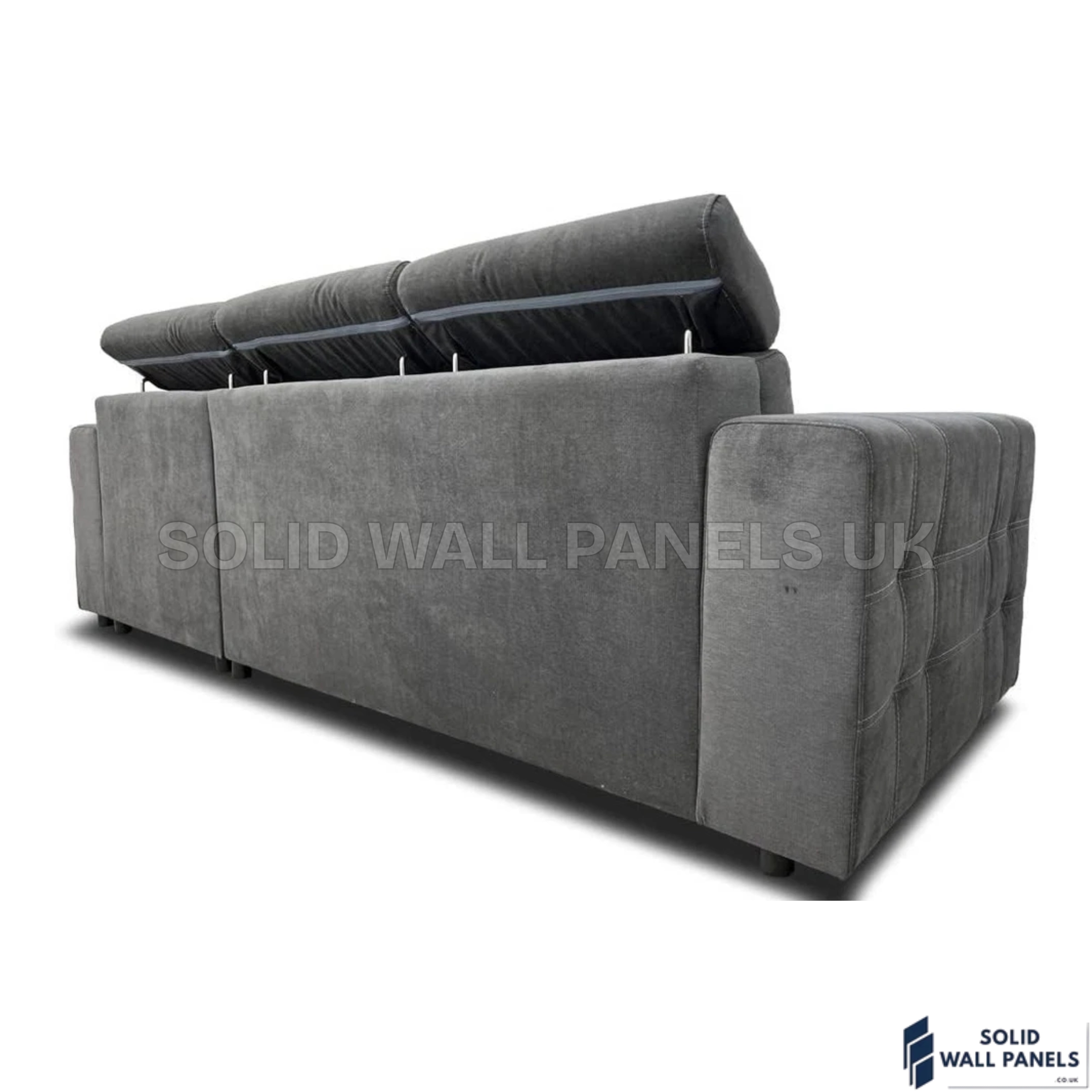 Luca Grey Corner Sofa Bed with Storage – Universal L Shape Sofa Bed UK