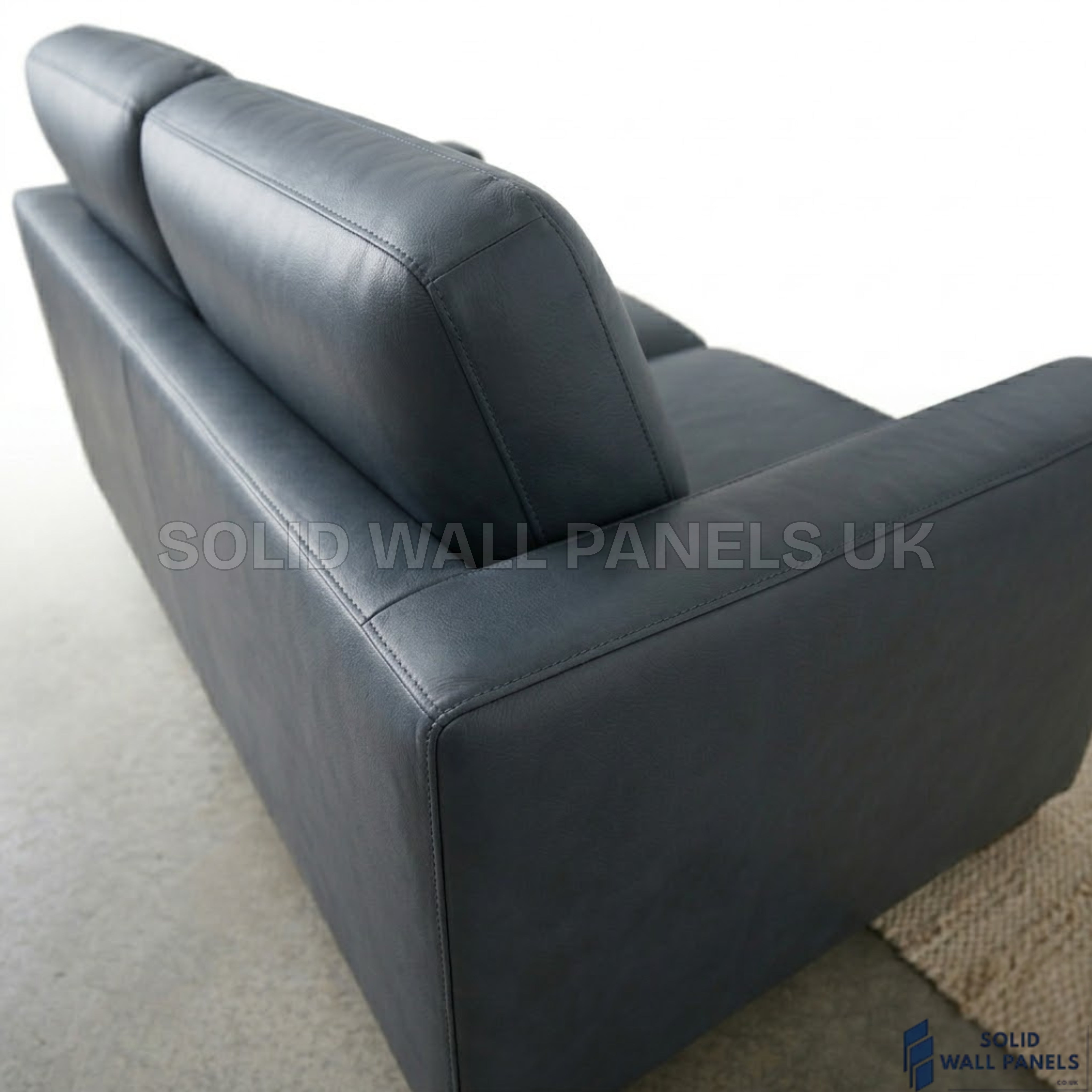 Lucy Black PU Sofa Set – 3+2 Compact Leather Look Sofa | Space Saving Design
