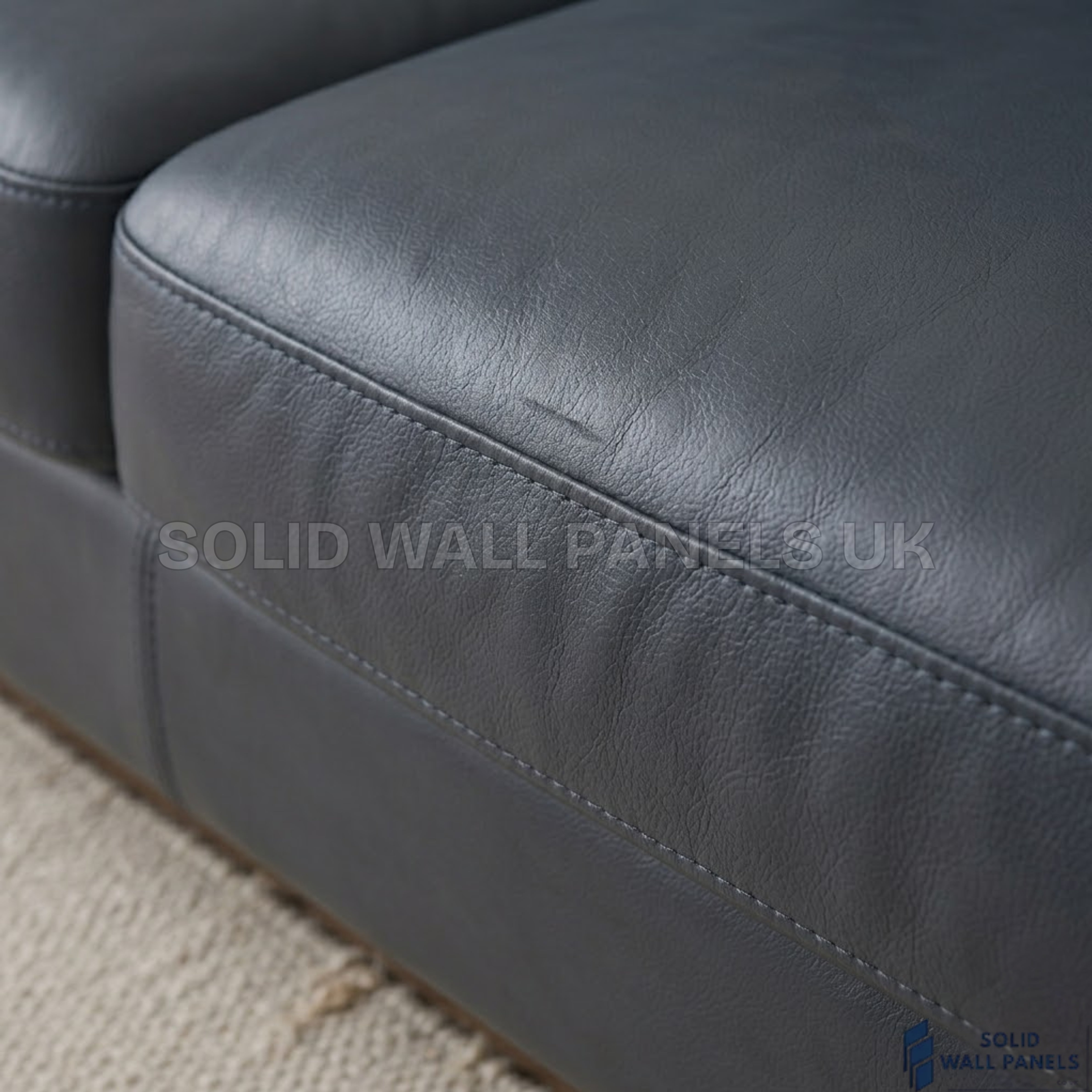 Lucy Black PU Sofa Set – 3+2 Compact Leather Look Sofa | Space Saving Design