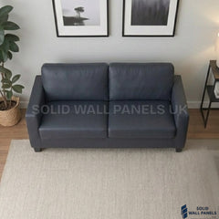 Lucy Black PU Sofa Set – 3+2 Compact Leather Look Sofa | Space Saving Design