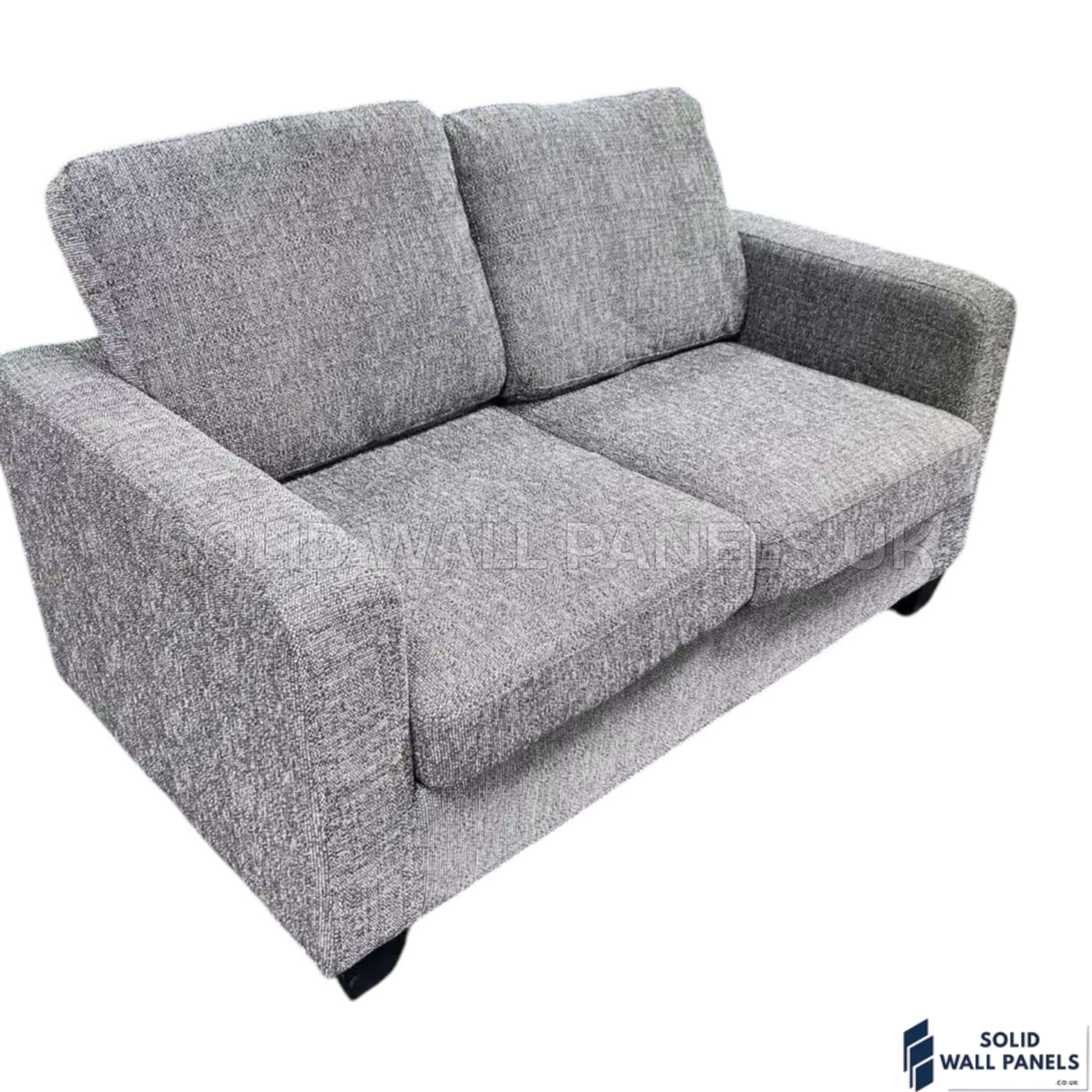 Lucy Grey Fabric Sofa Set – 3+2 Seater Compact Sofa | Soft Fabric Space Saving Modern Design