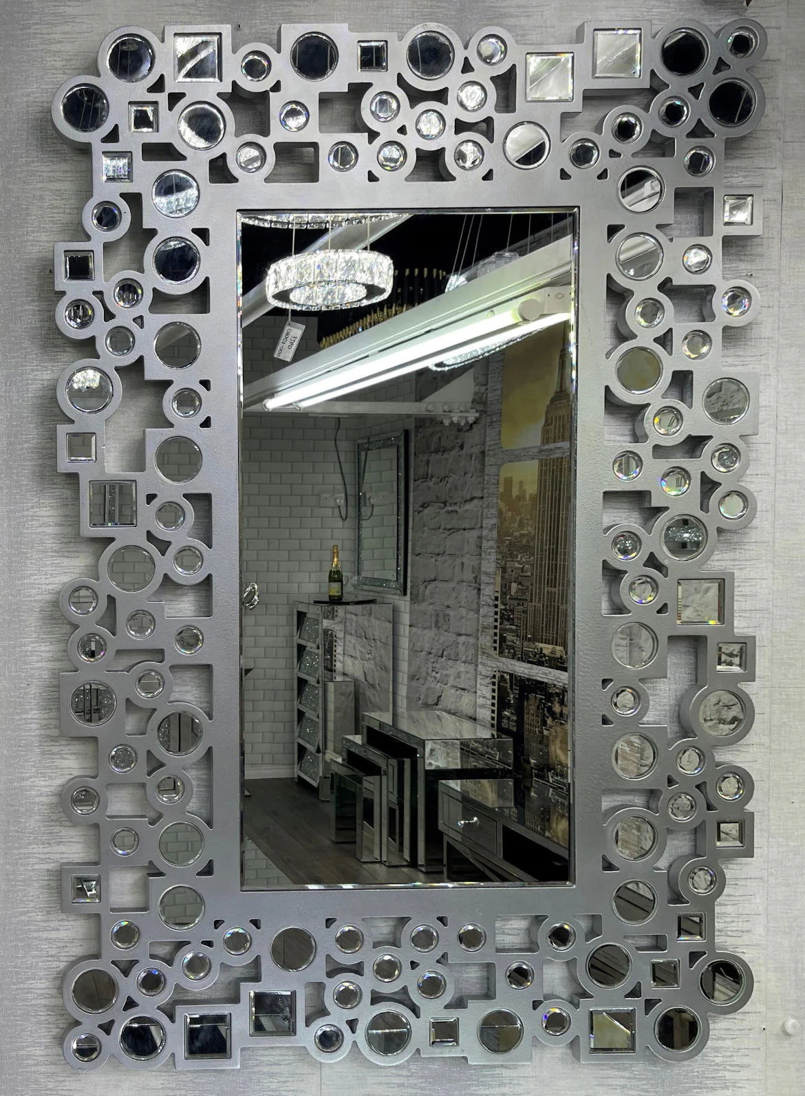 Metal Facia Wall Mirror – Modern Geometric Design | Luxury Home Decor