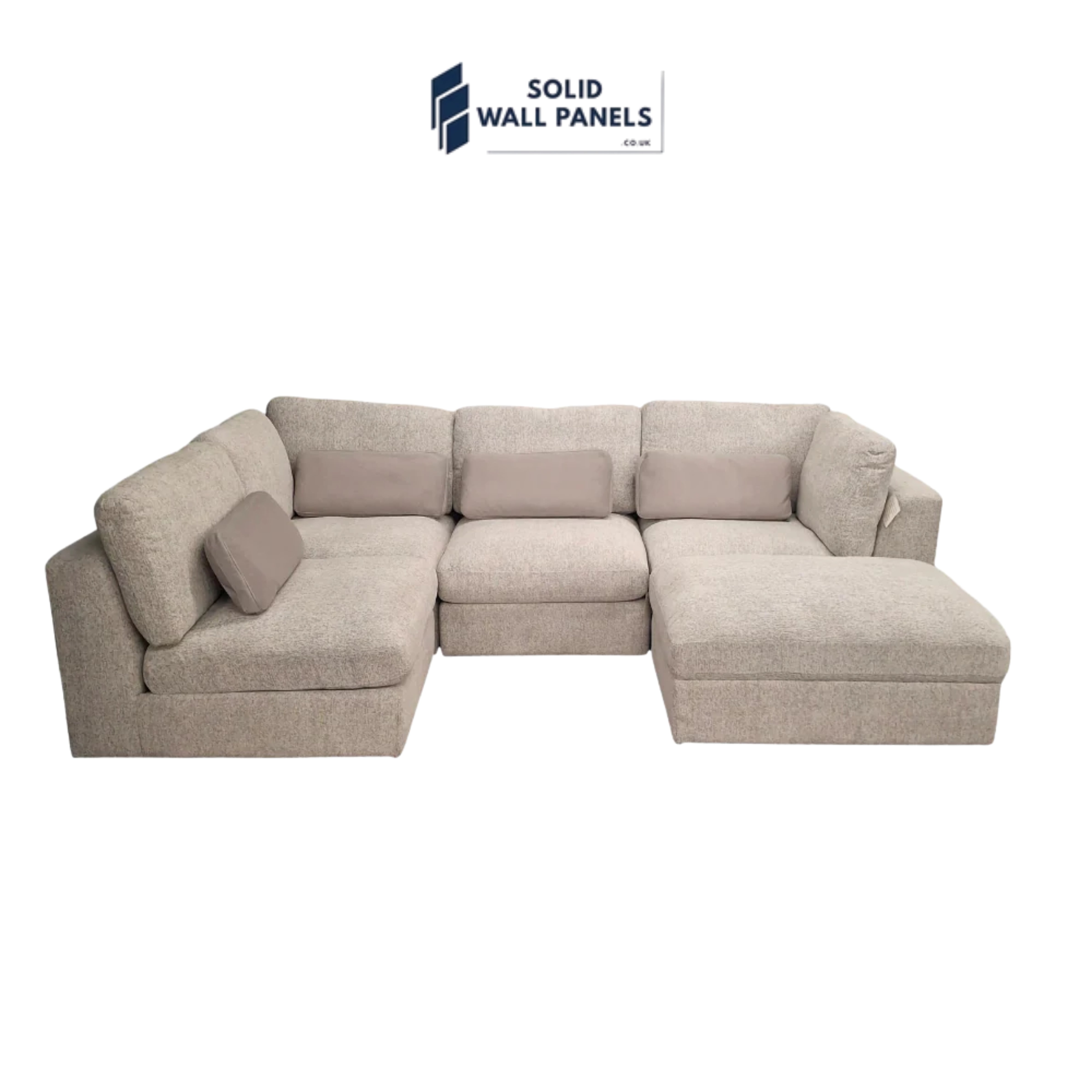 Madison U-Shaped Sofa in Light Grey – Spacious and Stylish Modular Design