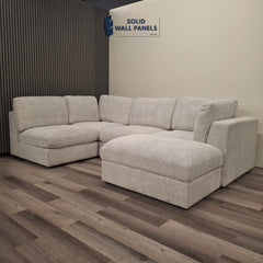 Madison U-Shaped Sofa in Light Grey – Spacious and Stylish Modular Design