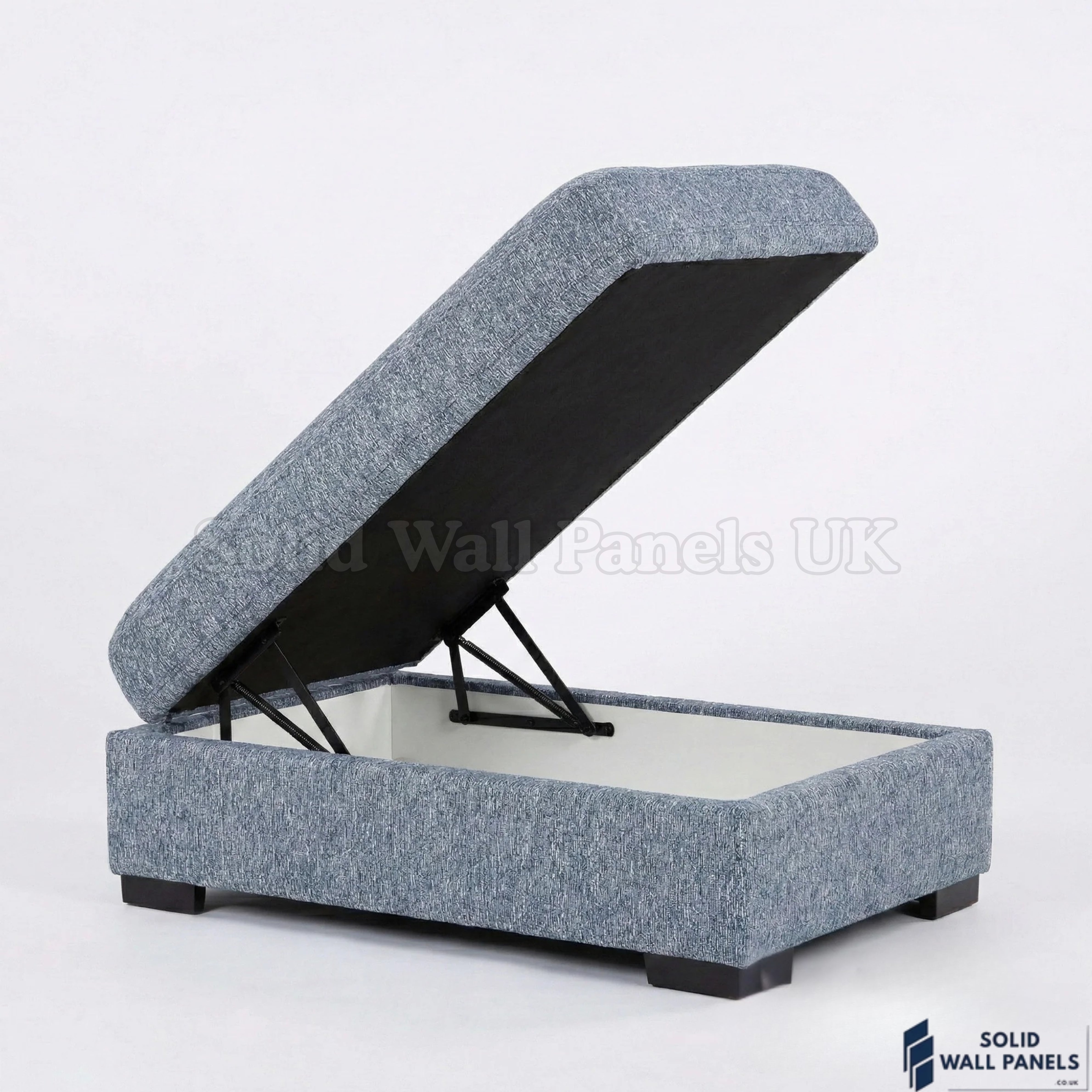 Madison 4+1 Seater U Shaped Modular Sofa – Blue Chenille Fabric | Includes Storage Footstool