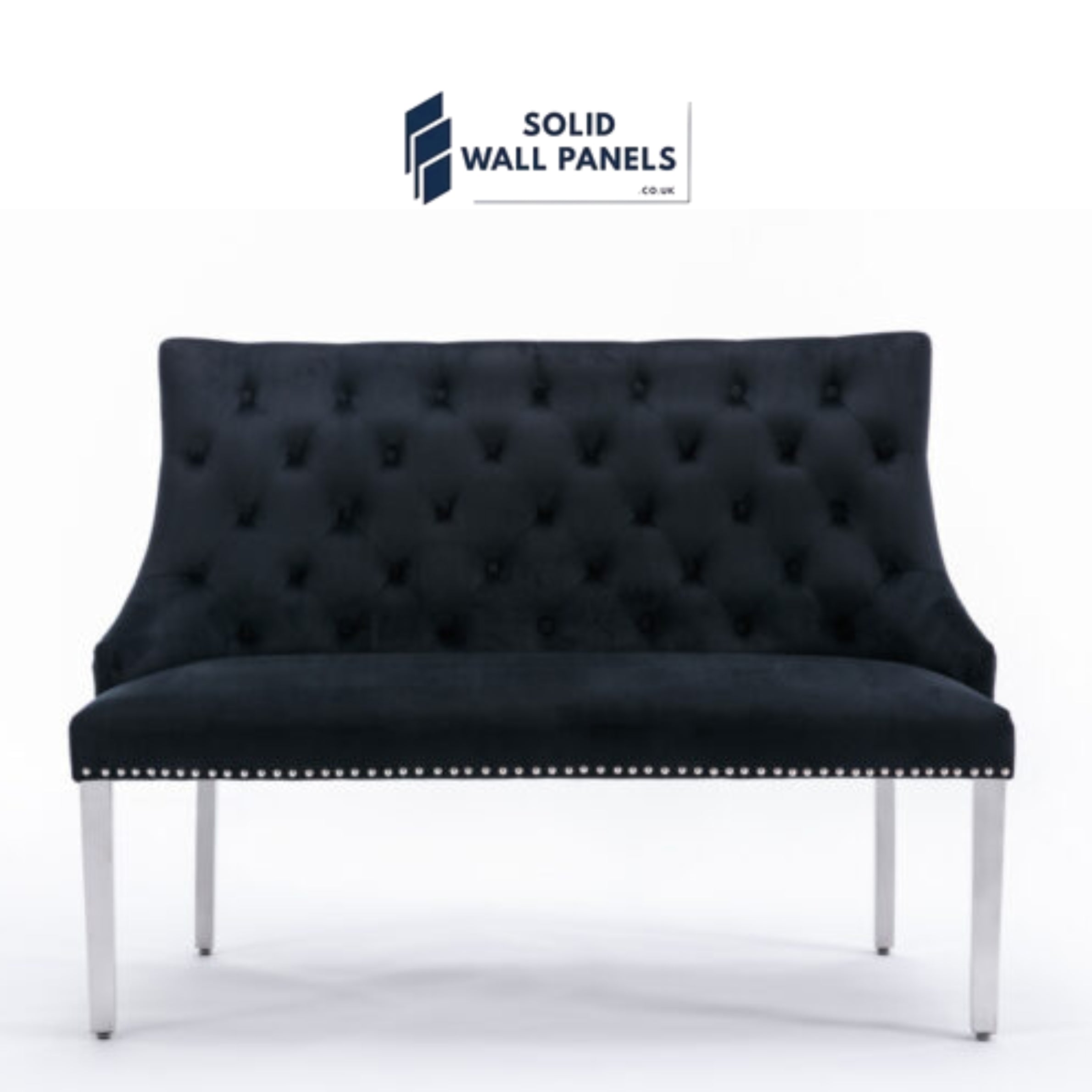 Majestic Chrome Lion Knocker High Back Bench – Luxury Velvet Seating