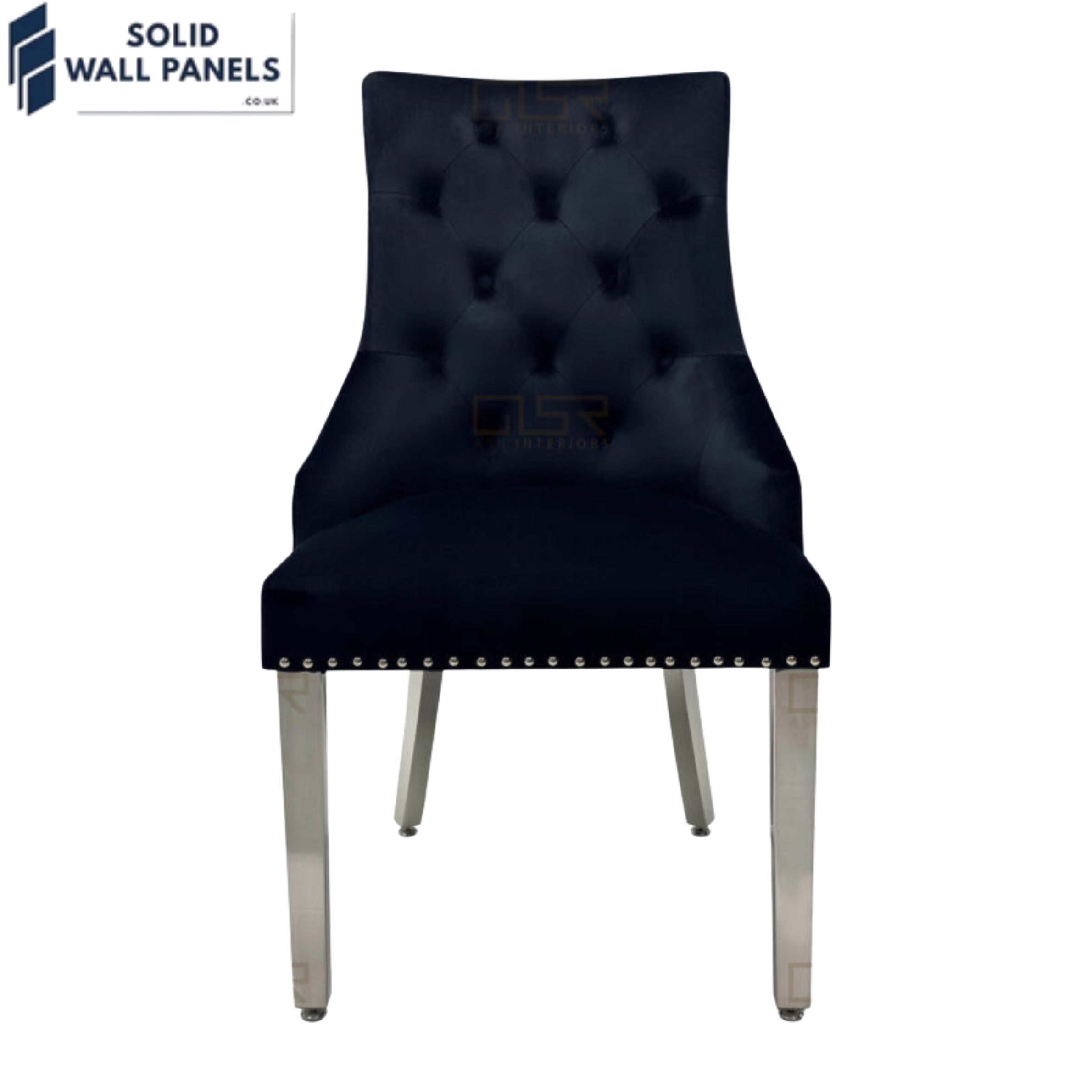 Majestic Velvet Dining Chair Set of 2 – Chrome Legs & Lion Knocker | Multiple Colours