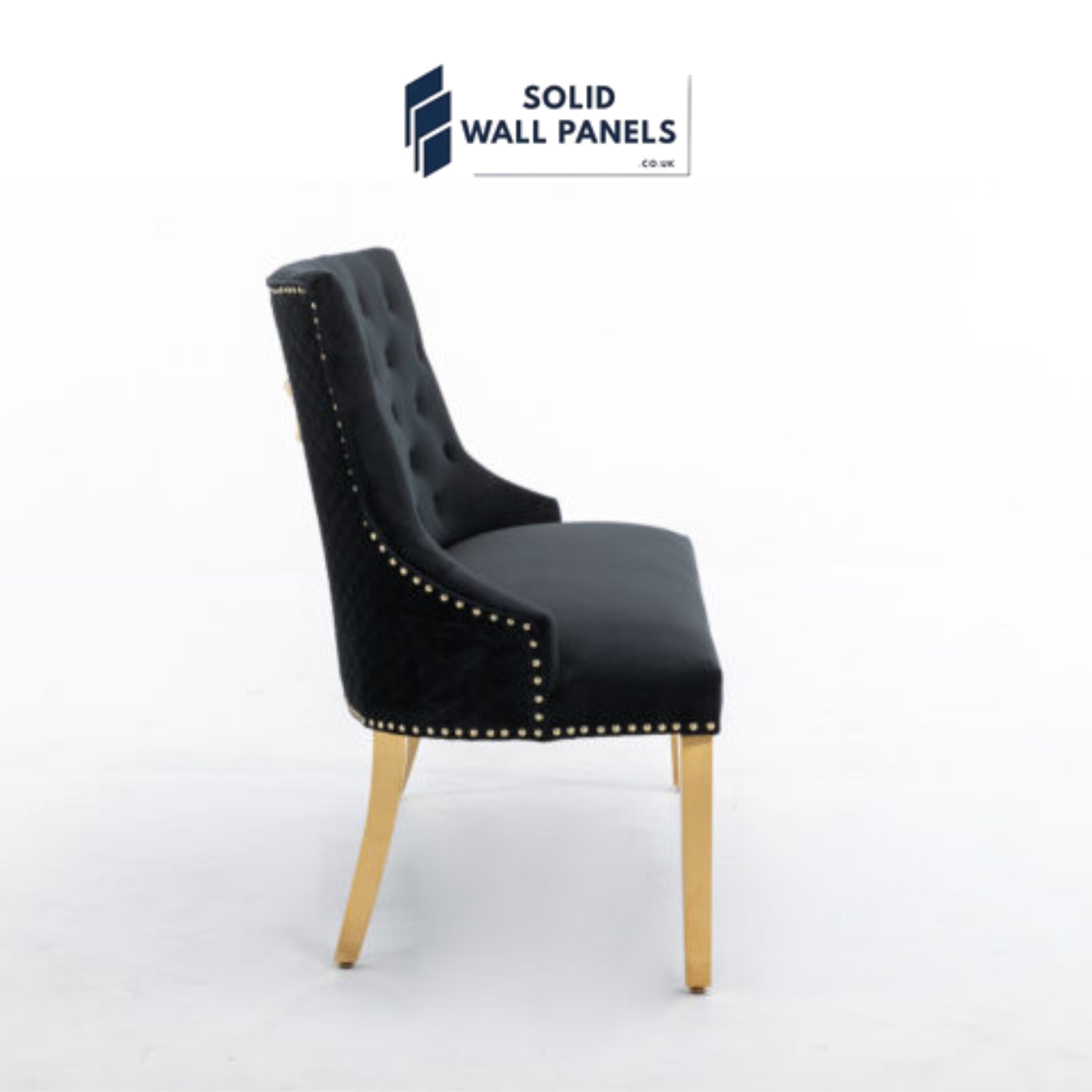 Majestic Gold Lion Knocker High Bench – Luxury Velvet Seating