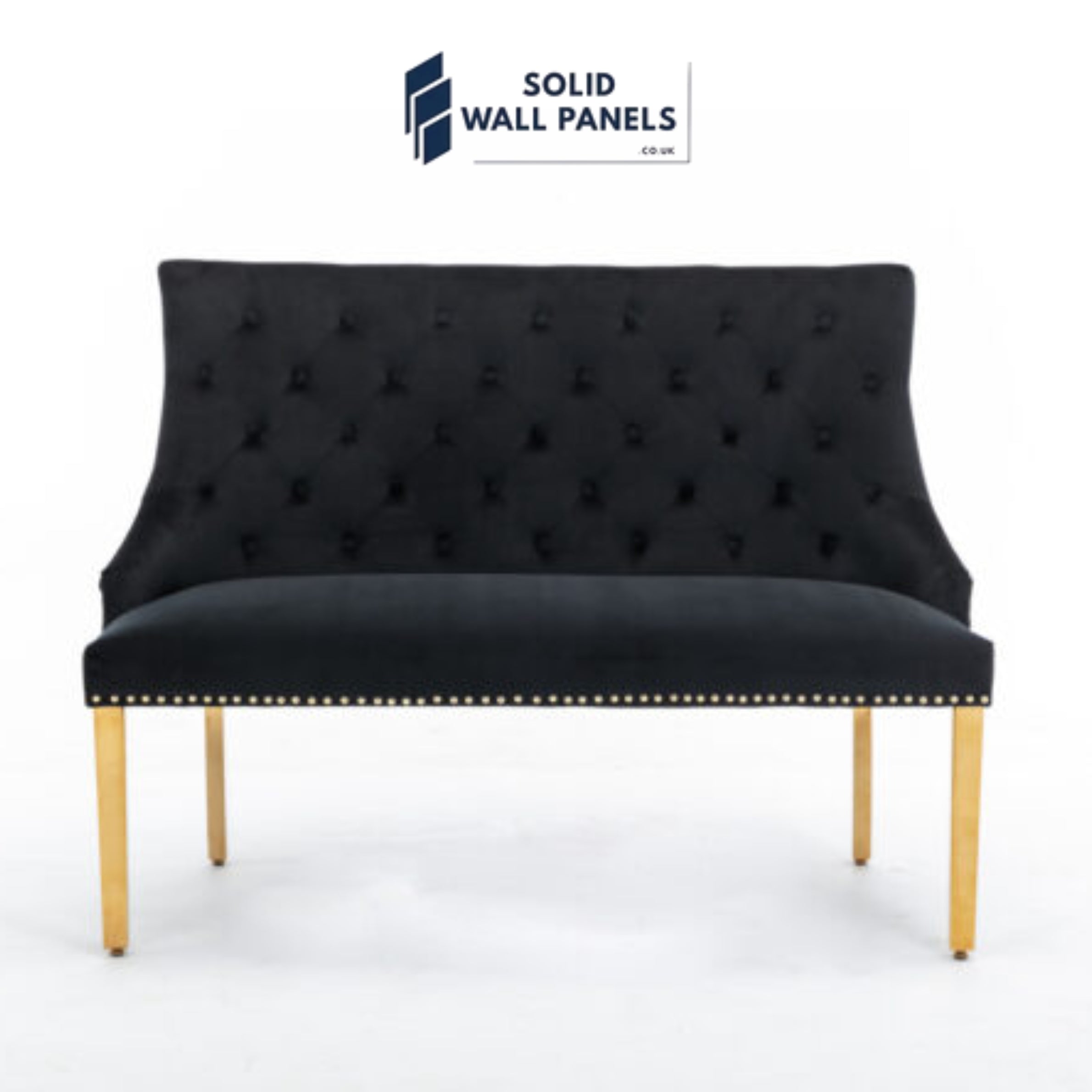 Majestic Gold Lion Knocker High Bench – Luxury Velvet Seating