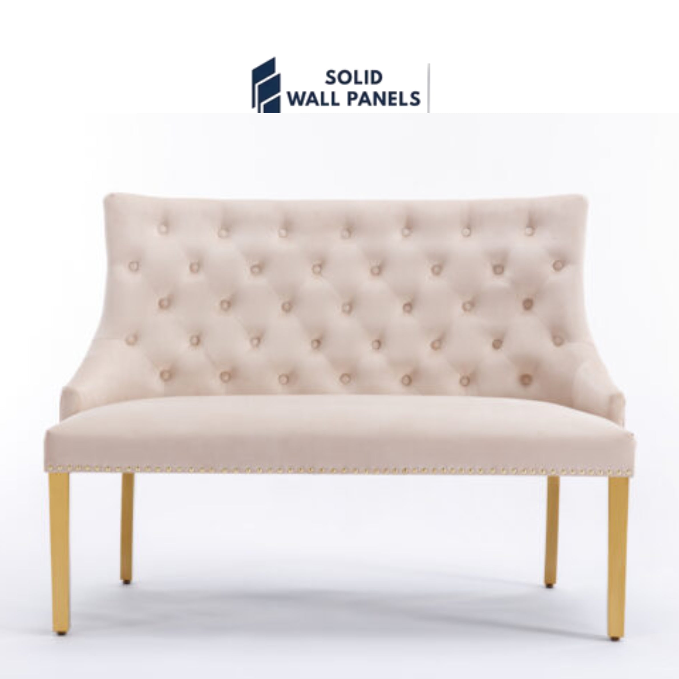 Majestic Gold Lion Knocker High Bench – Luxury Velvet Seating