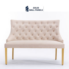 Majestic Gold Lion Knocker High Bench – Luxury Velvet Seating