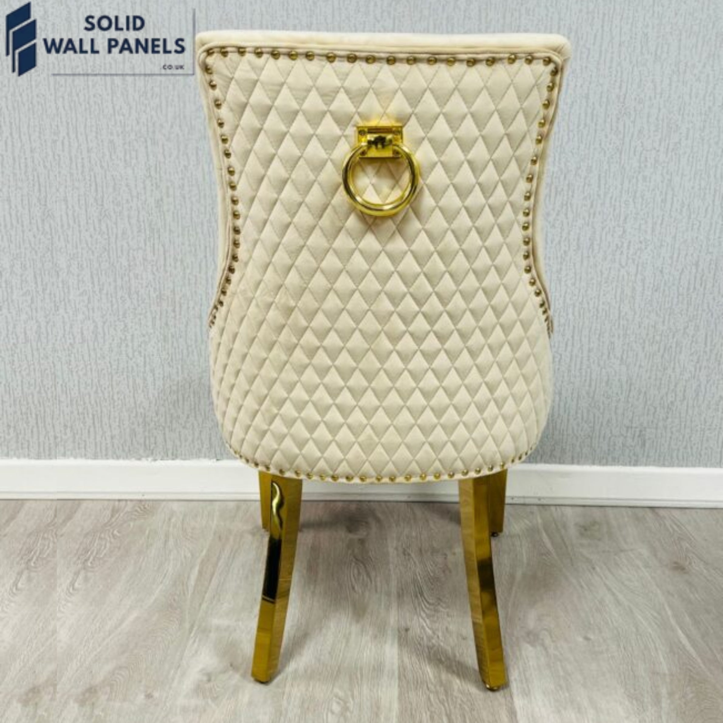 Majestic Gold Ring Knocker Dining Chairs Set of 2 – Luxury Chairs in Mink & Black