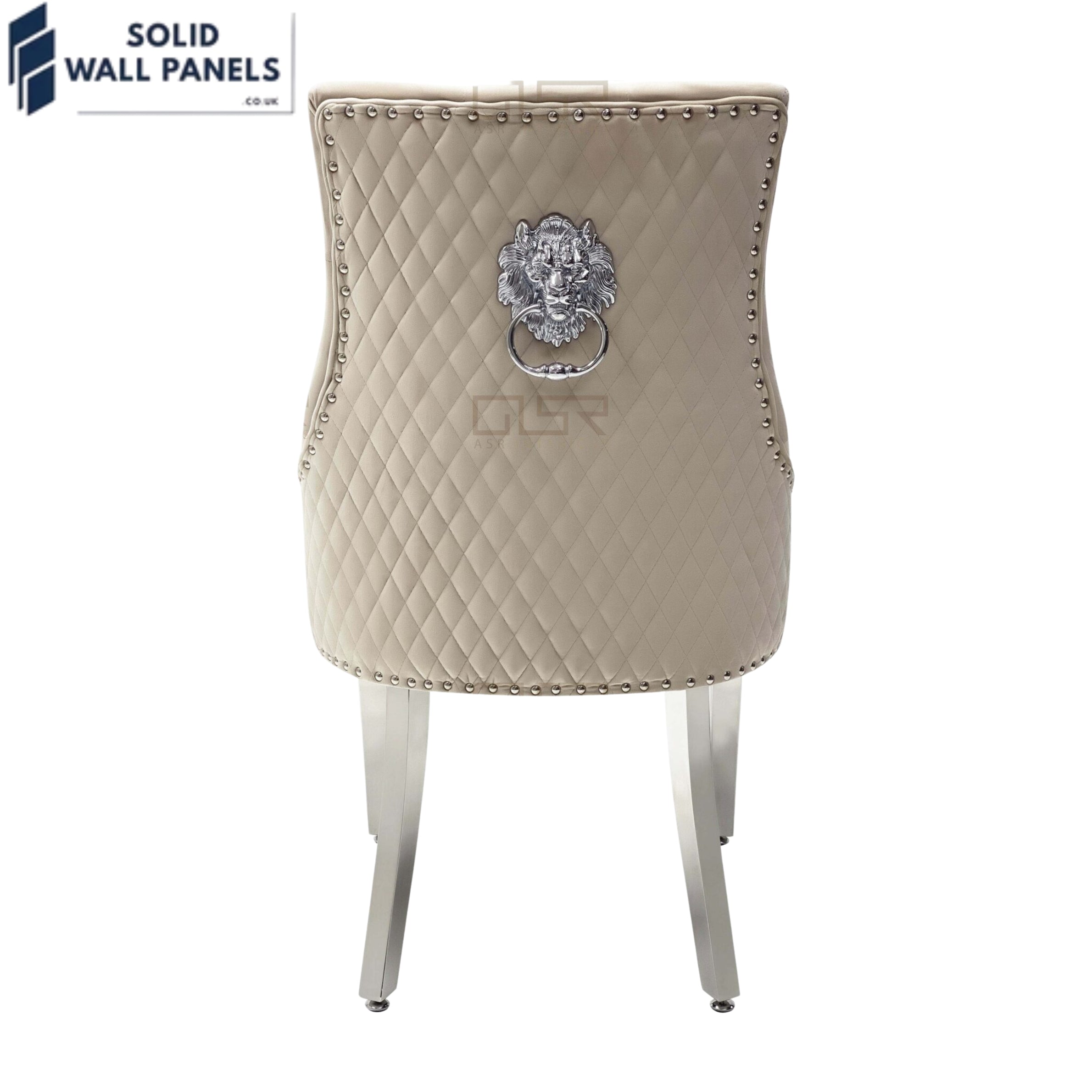 Majestic Velvet Dining Chair Set of 2 – Chrome Legs & Lion Knocker | Multiple Colours