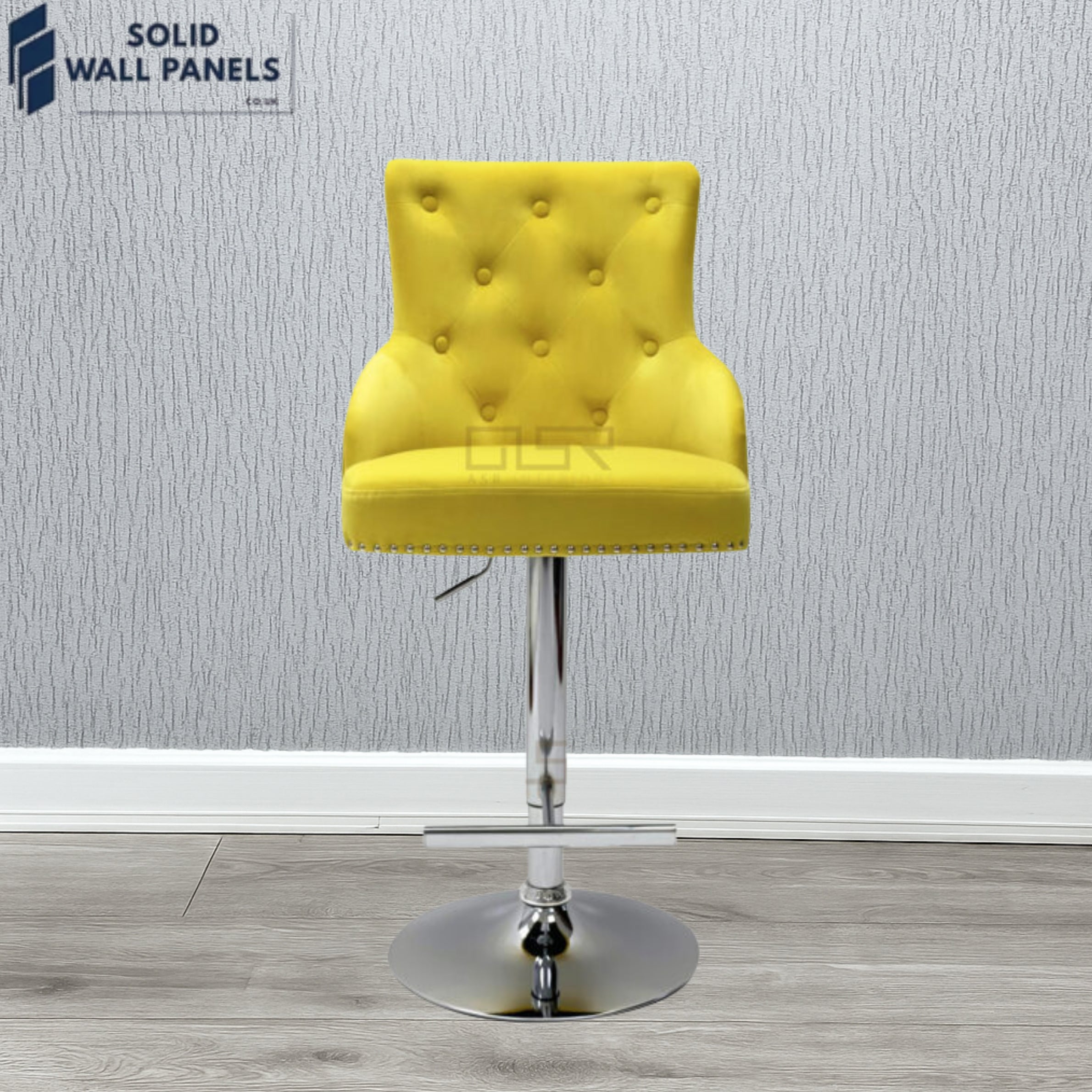 Majestic Premium Fabric Breakfast Bar Stool with Chrome Lion Knocker | Set of 2