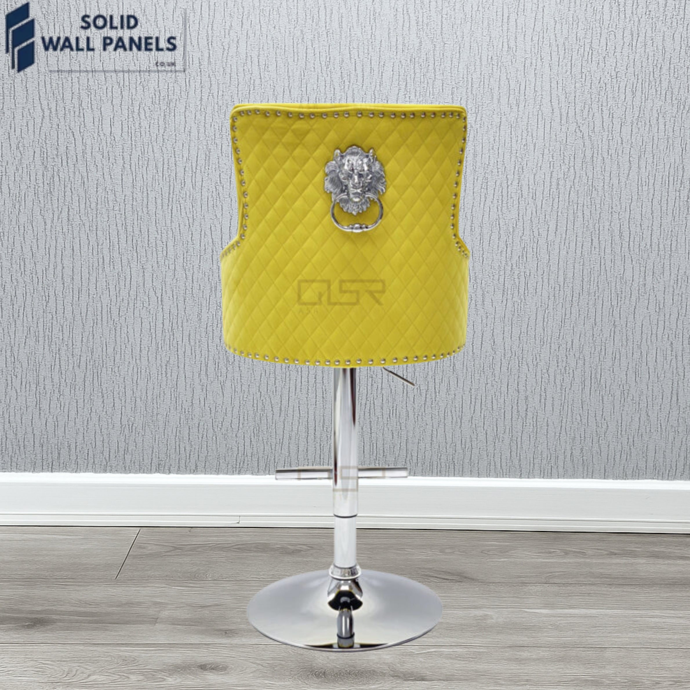Majestic Premium Fabric Breakfast Bar Stool with Chrome Lion Knocker | Set of 2