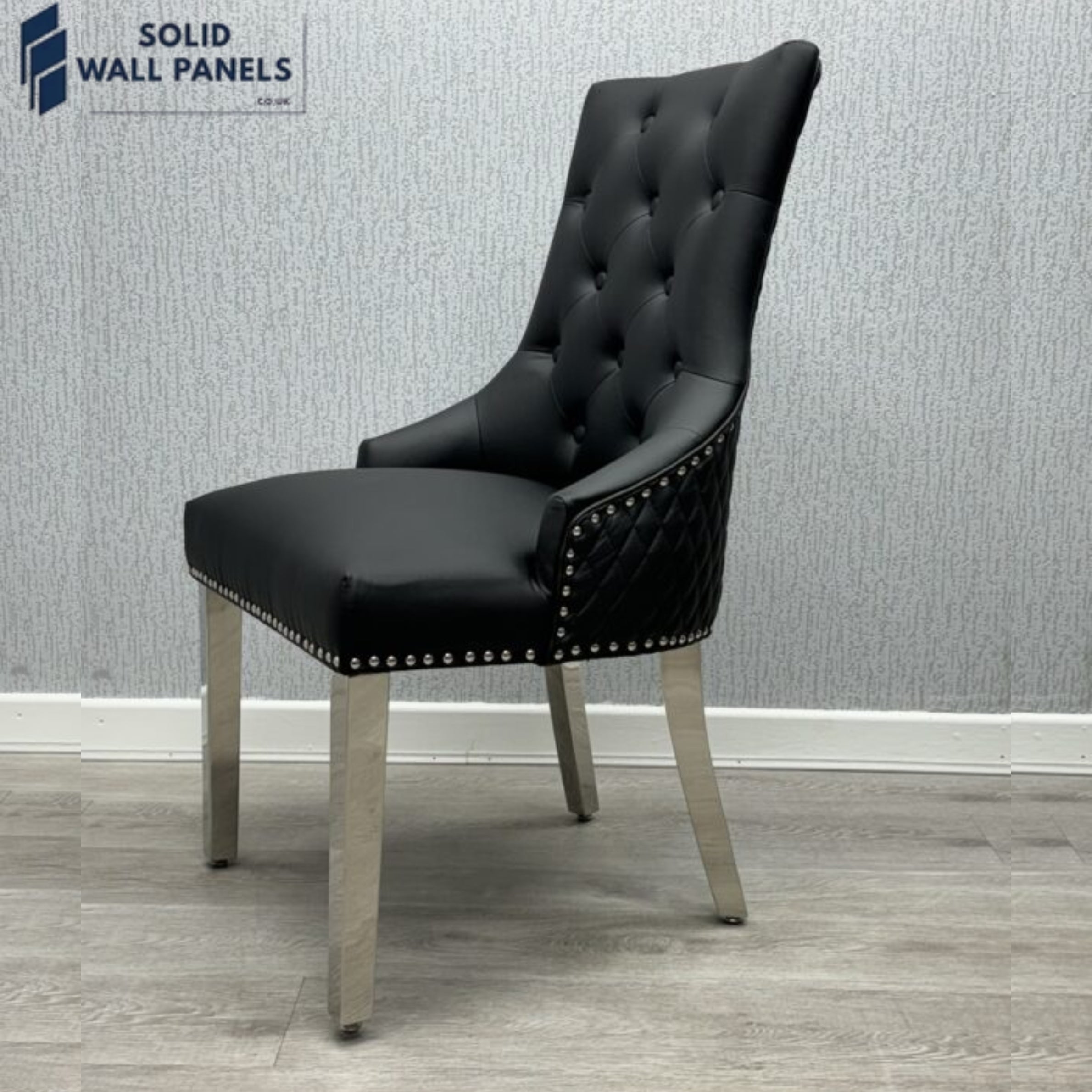 Luxury Design Majestic PU Leather Lion Knocker Dining Chair - Set of 2
