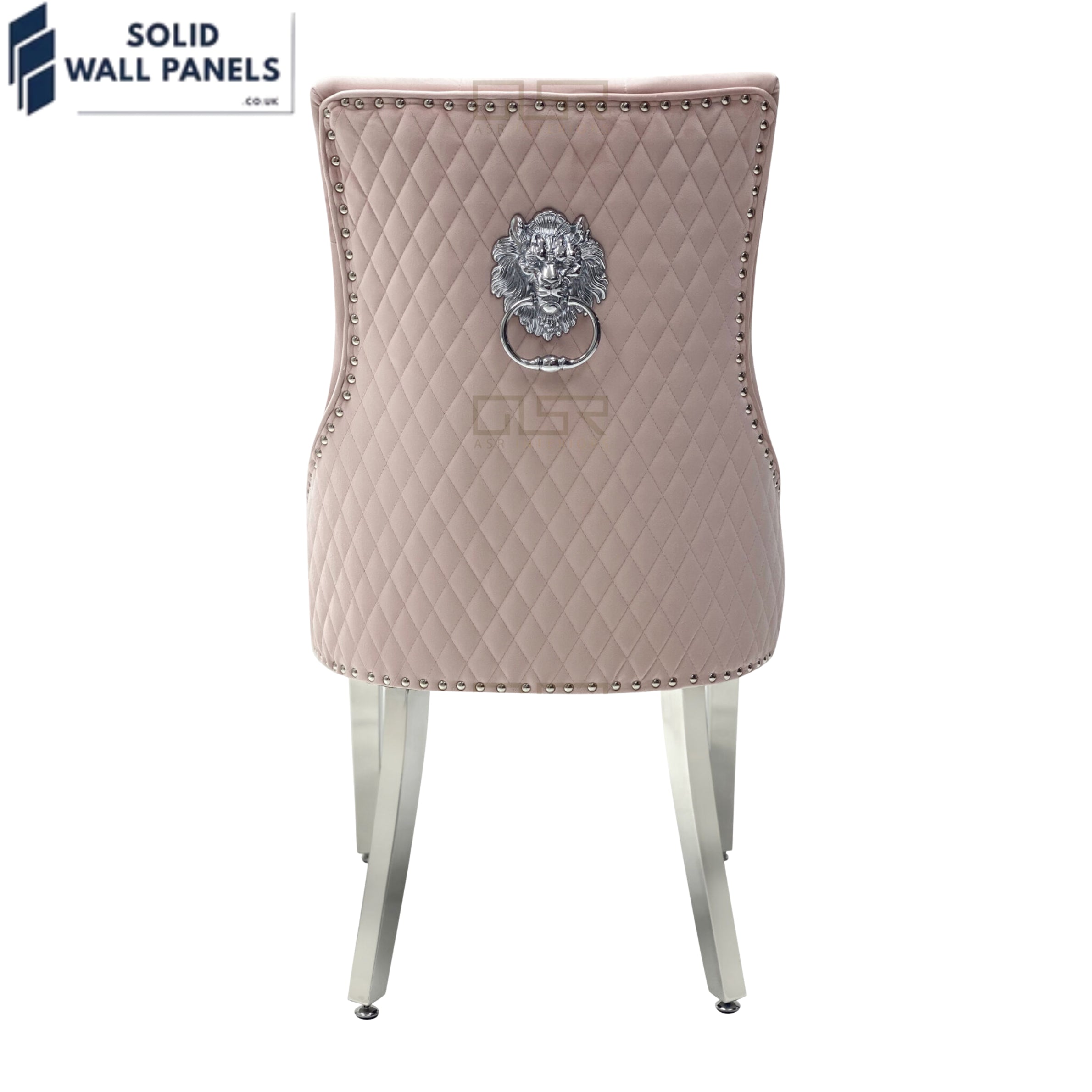 Majestic Velvet Dining Chair Set of 2 – Chrome Legs & Lion Knocker | Multiple Colours