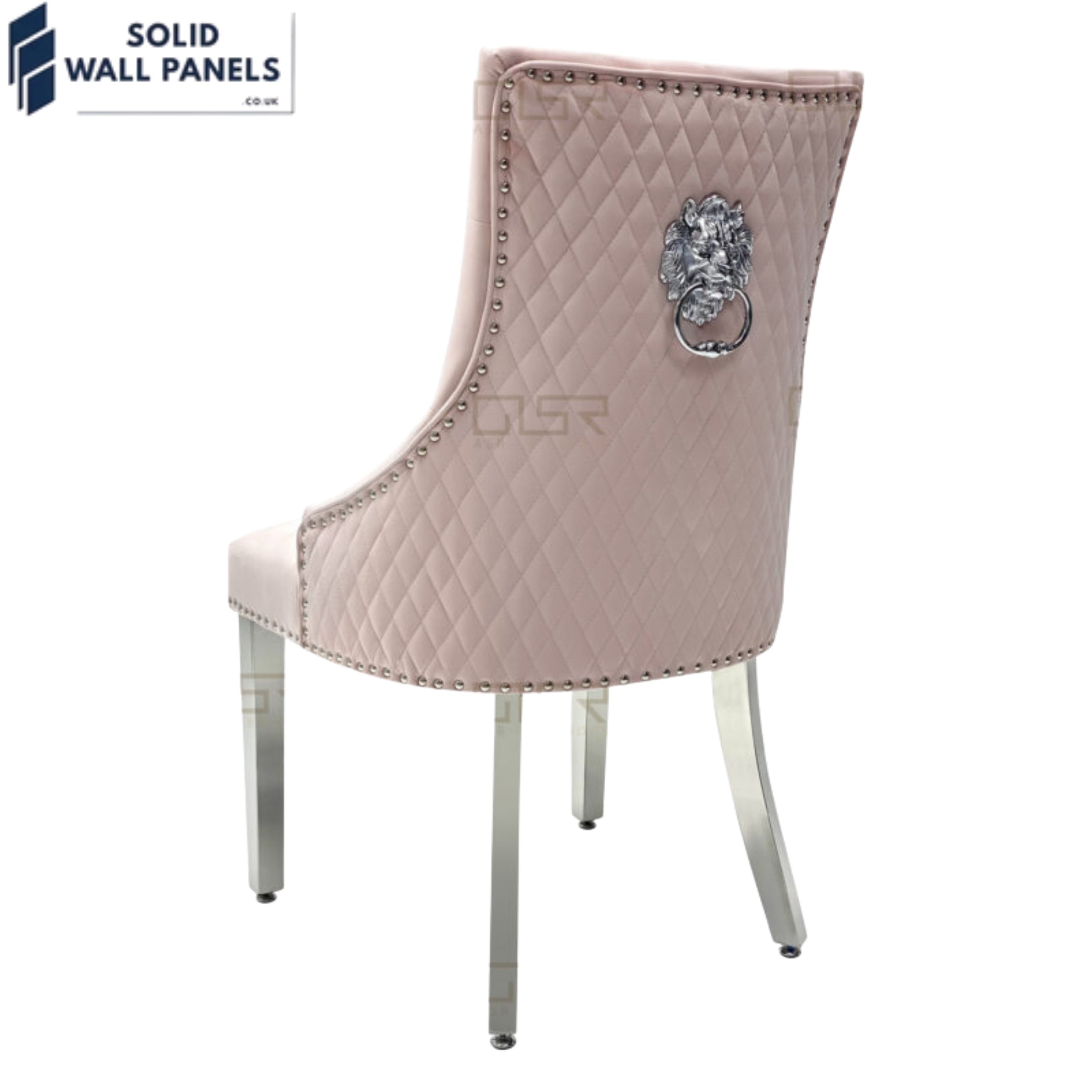 Majestic Velvet Dining Chair Set of 2 – Chrome Legs & Lion Knocker | Multiple Colours
