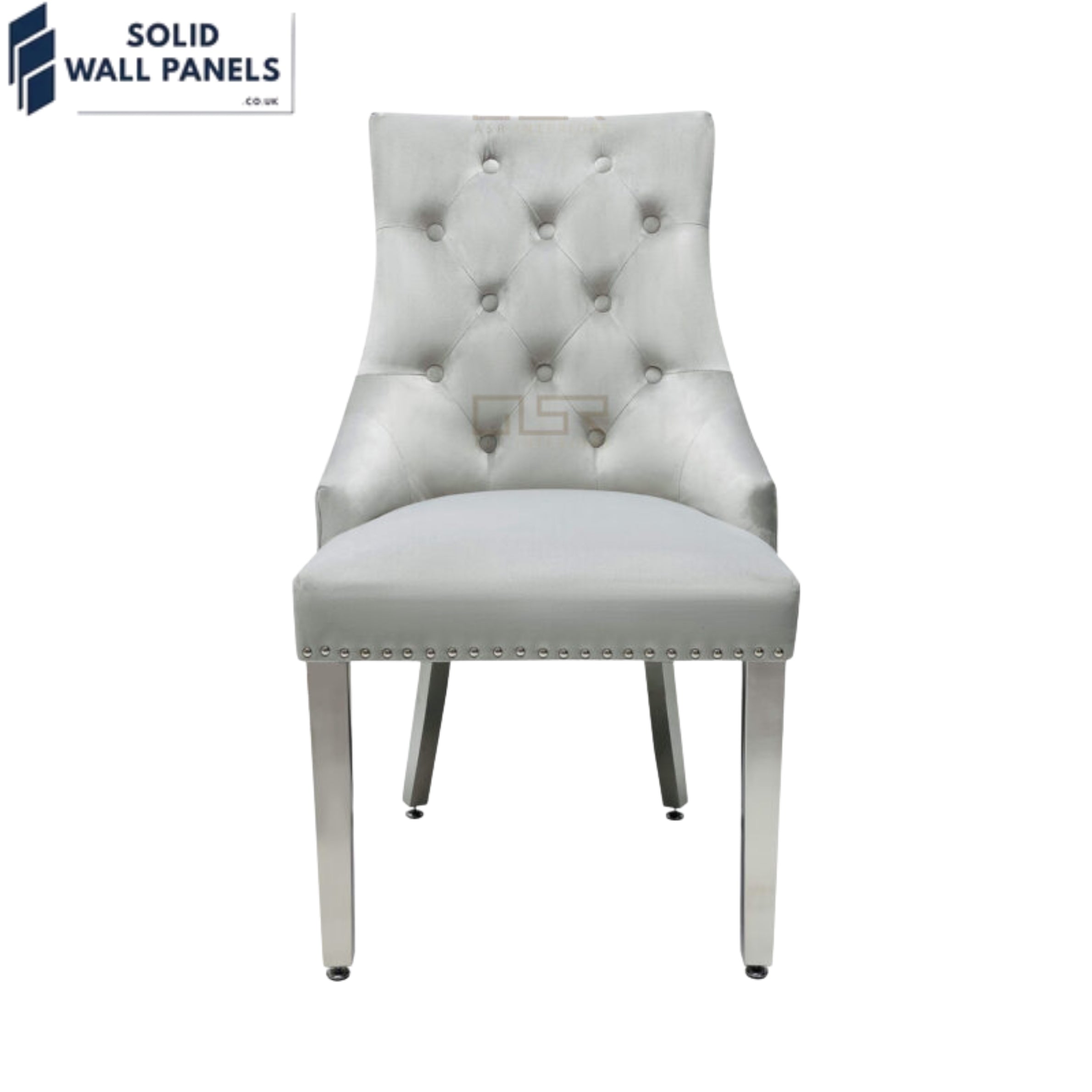 Majestic Velvet Dining Chair Set of 2 – Chrome Legs & Lion Knocker | Multiple Colours
