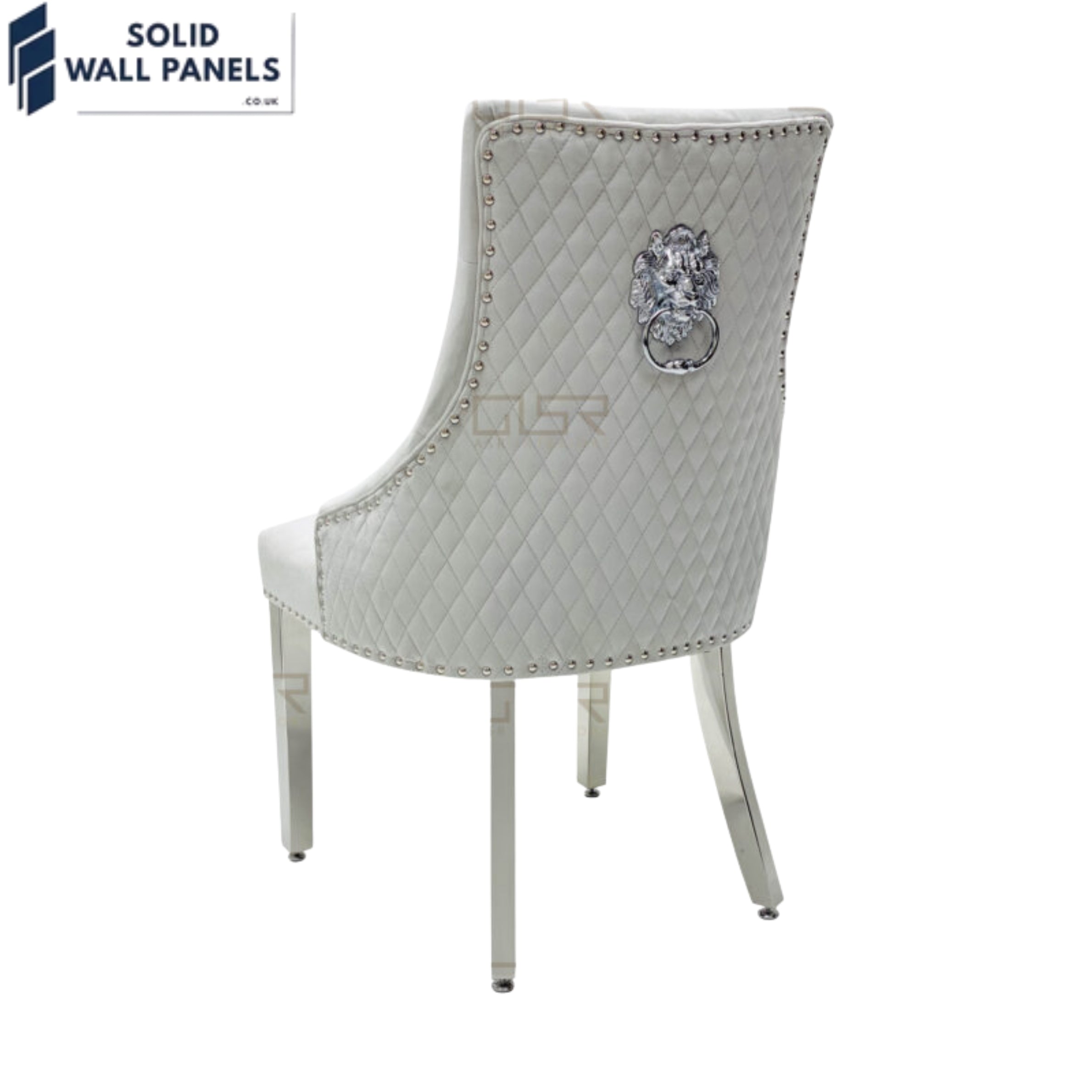 Majestic Velvet Dining Chair Set of 2 – Chrome Legs & Lion Knocker | Multiple Colours