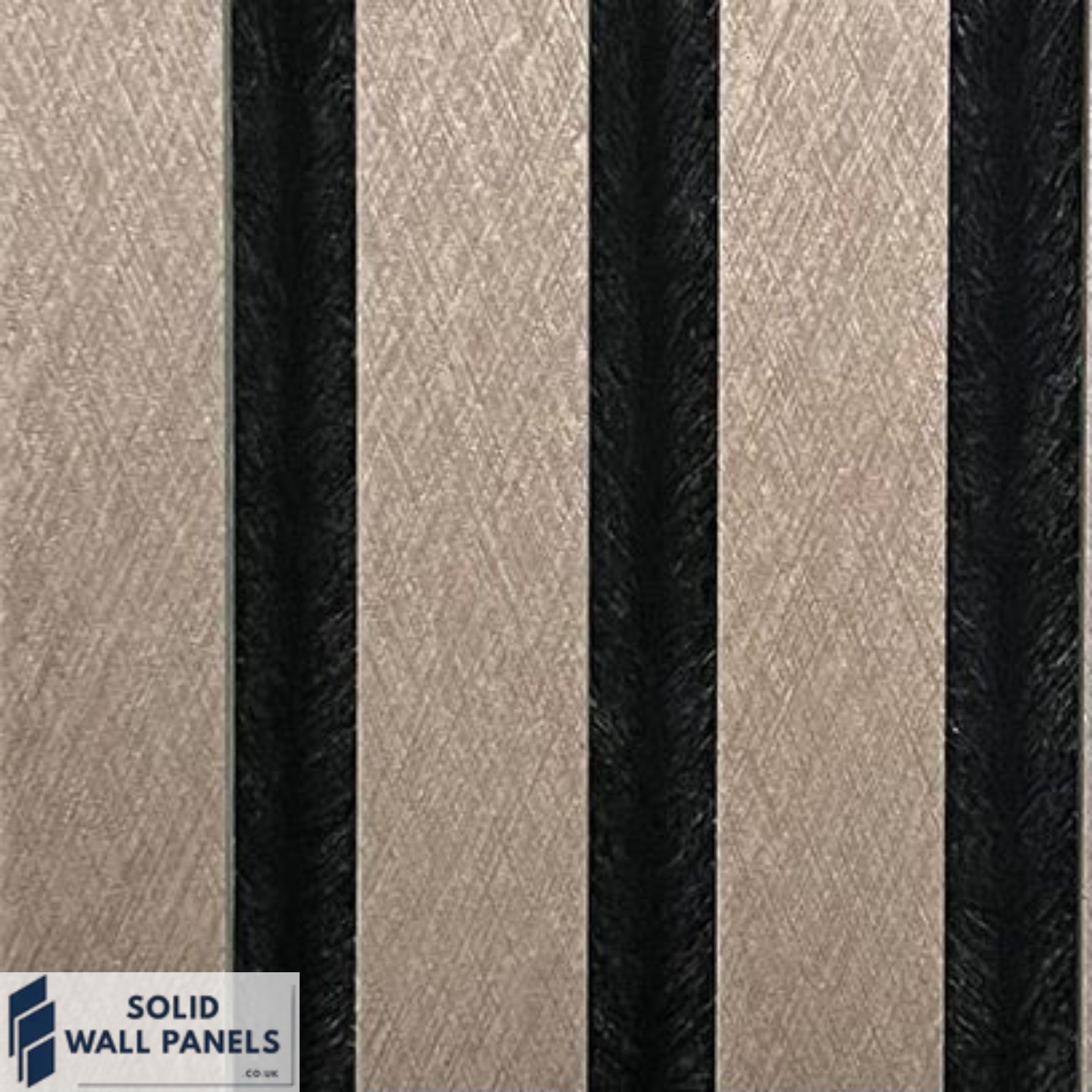 Metallic Brown Acoustic Slatted Wall Panel – 240×60 cm | Solid Wall Panels UK
