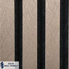 Metallic Brown Acoustic Slatted Wall Panel – 240×60 cm | Solid Wall Panels UK