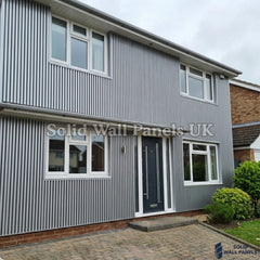 Metallic Chrome Wood Effect WPC Wall Panels – Waterproof Indoor & Outdoor Cladding | Solid Wall Panels UK