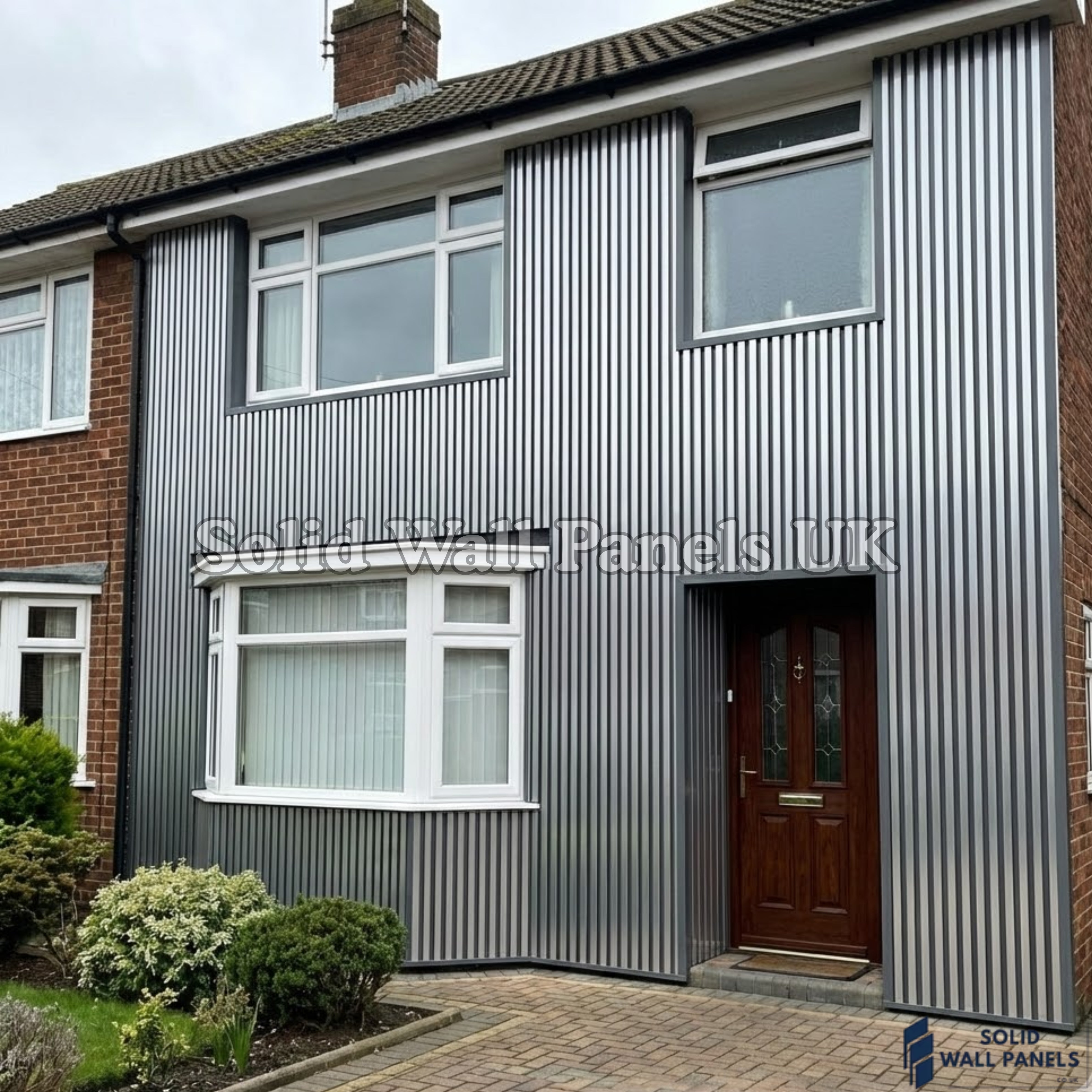 Metallic Chrome Wood Effect WPC Wall Panels – Waterproof Indoor & Outdoor Cladding | Solid Wall Panels UK