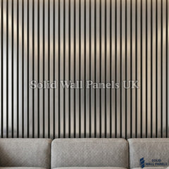 Metallic Chrome Wood Effect WPC Wall Panels – Waterproof Indoor & Outdoor Cladding | Solid Wall Panels UK