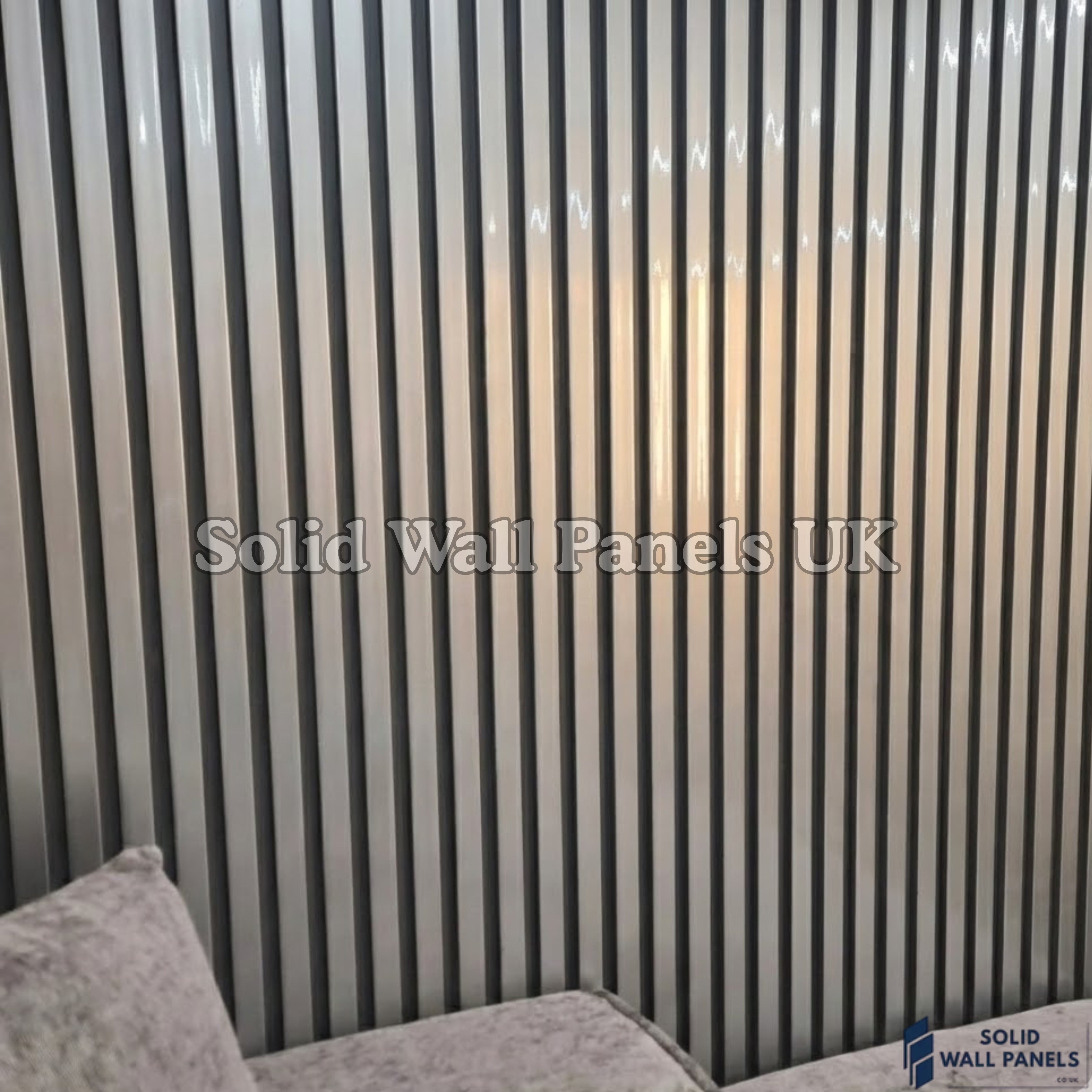 Metallic Chrome Wood Effect WPC Wall Panels – Waterproof Indoor & Outdoor Cladding | Solid Wall Panels UK