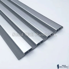 Metallic Chrome Wood Effect WPC Wall Panels – Waterproof Indoor & Outdoor Cladding | Solid Wall Panels UK