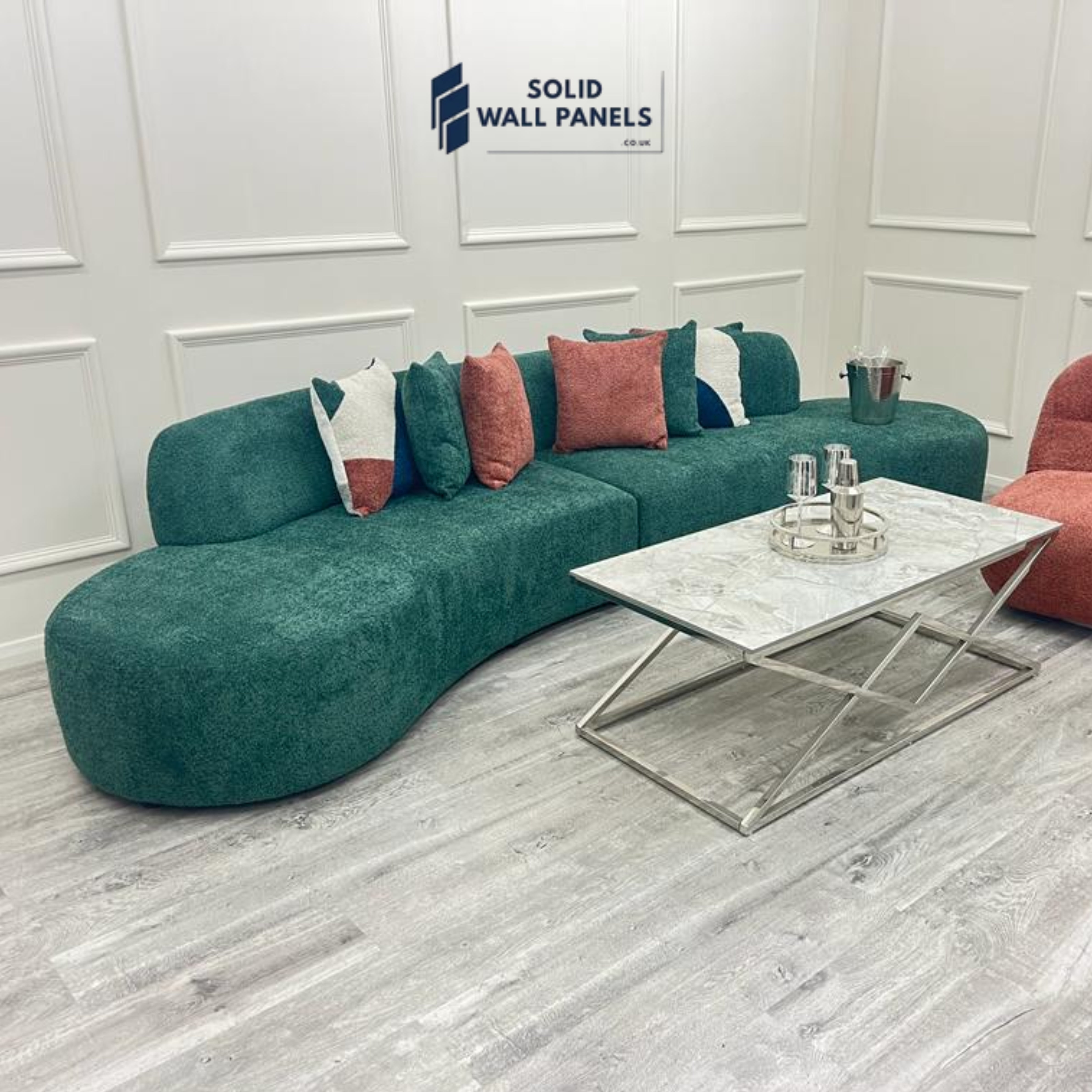 Miami Curved Cinema Boucle Sofa – Premium Modern Fabric | Luxury 6-Seater Design