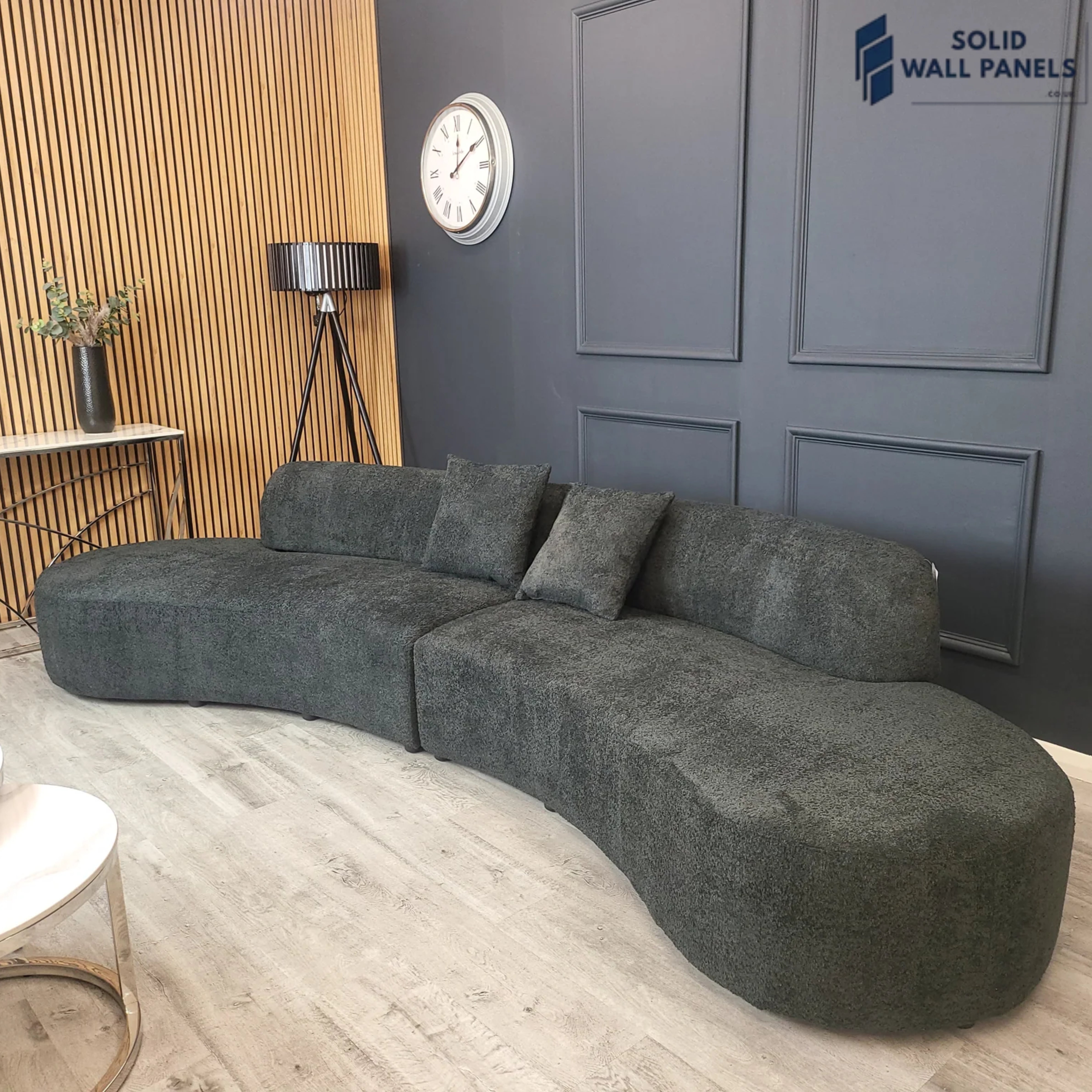 Miami Curved Cinema Boucle Sofa – Premium Modern Fabric | Luxury 6-Seater Design
