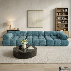 Milan Blue Modular Compression Sofa – 4 Seater Floor Sofa | Vacuum Packed Design