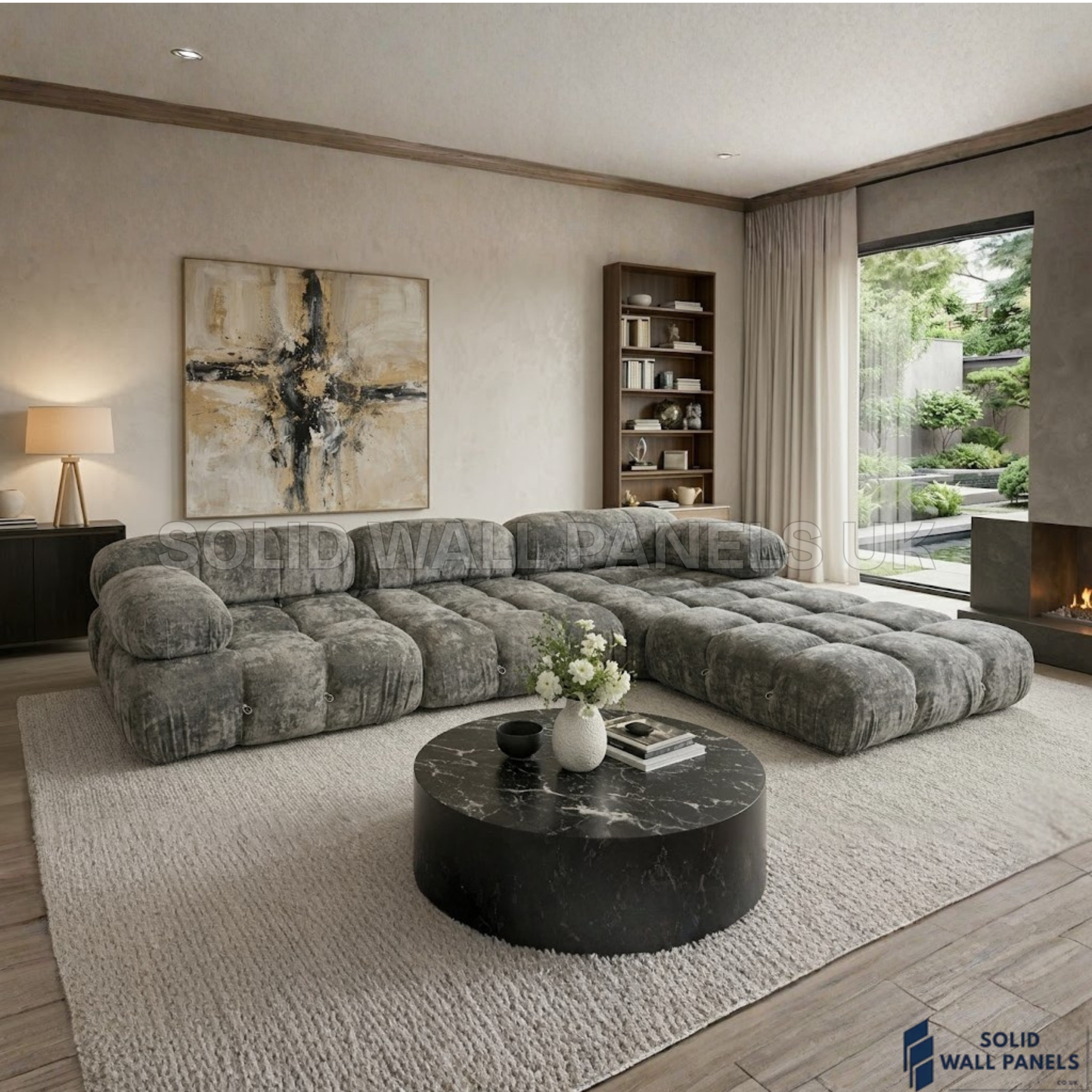 Milan Grey Modular Compression Sofa – 4 Seater Floor Sofa | Vacuum Packed Design