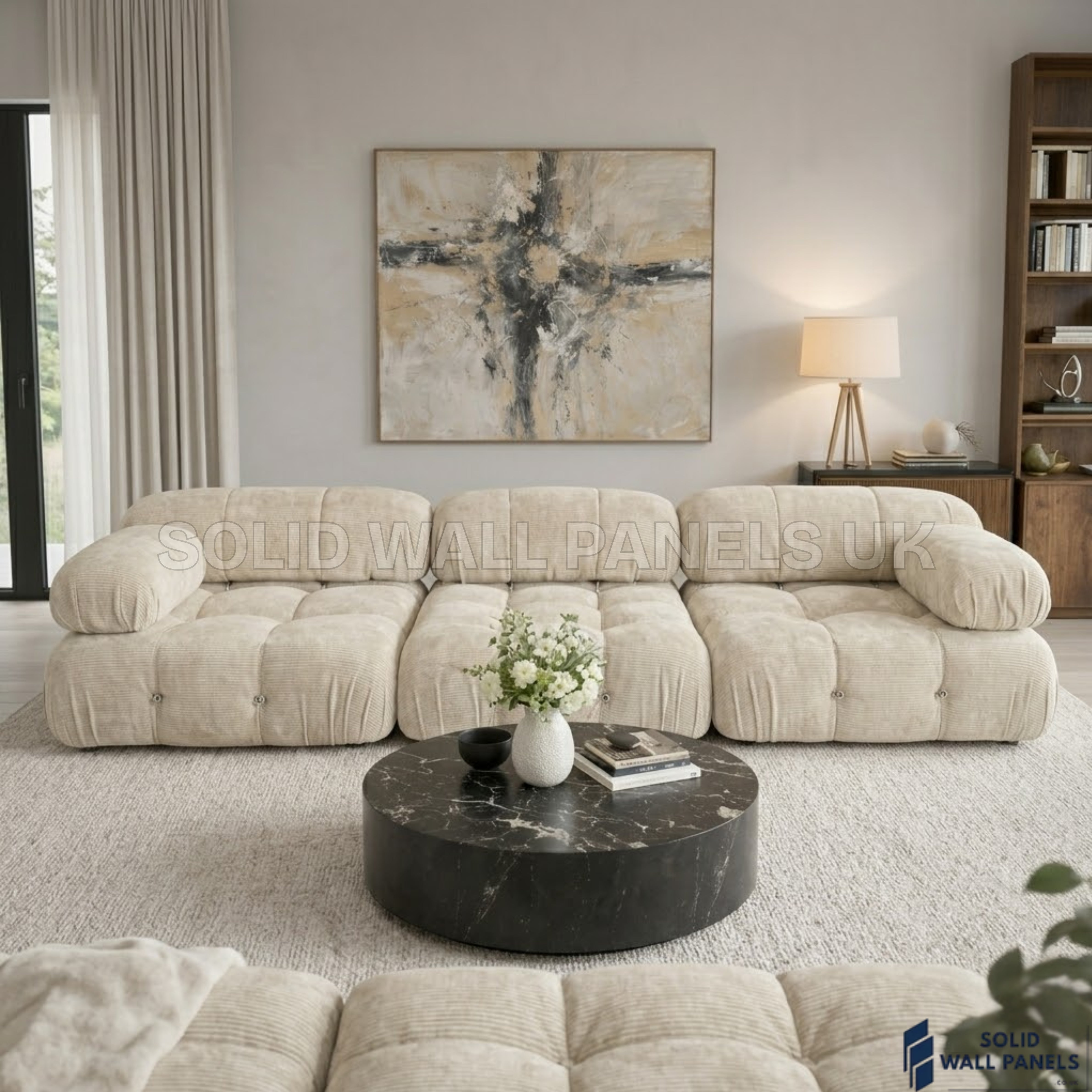 Milan Ivory Modular Compression Sofa – 4 Seater Floor Sofa | Vacuum Packed Design