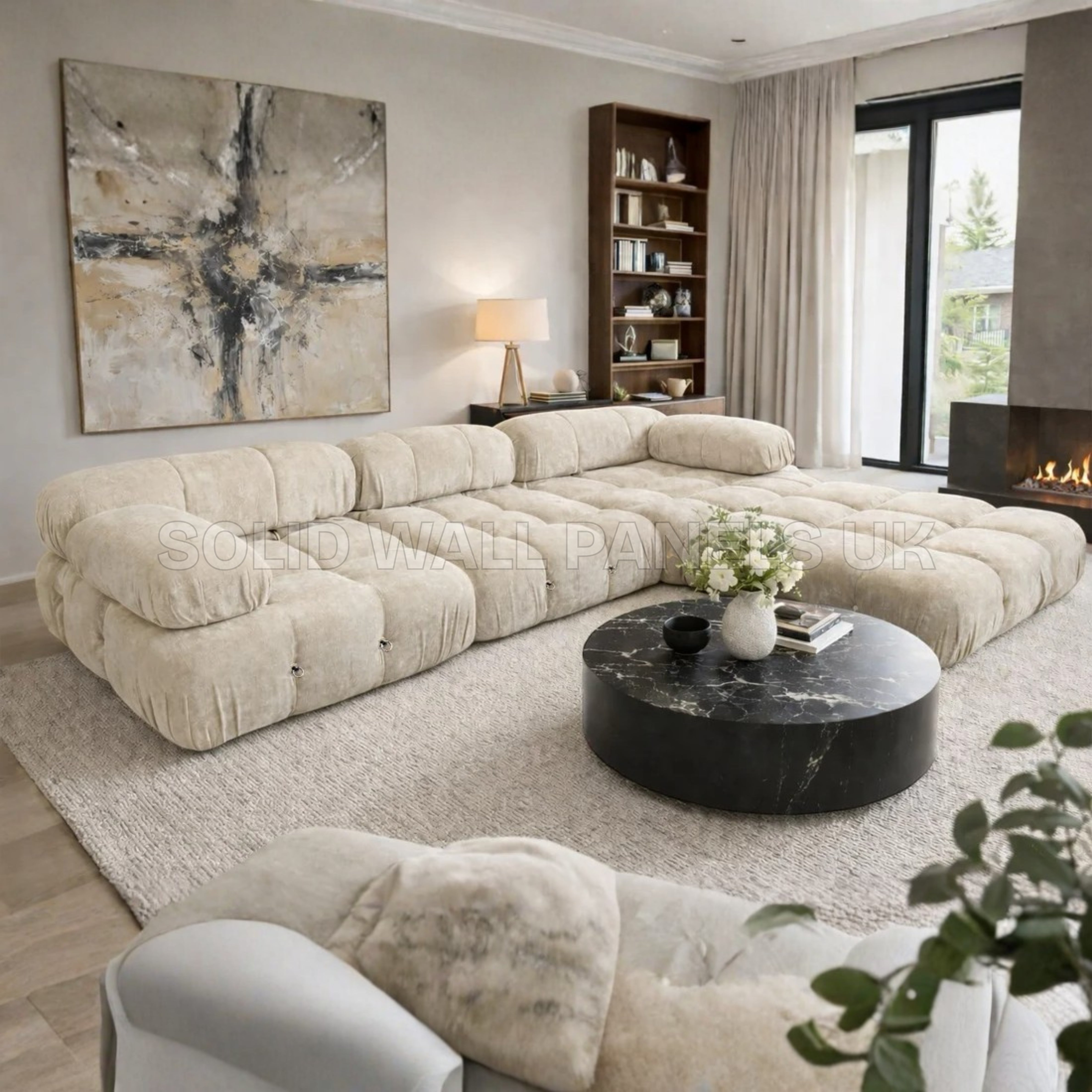 Milan Ivory Modular Compression Sofa – 4 Seater Floor Sofa | Vacuum Packed Design